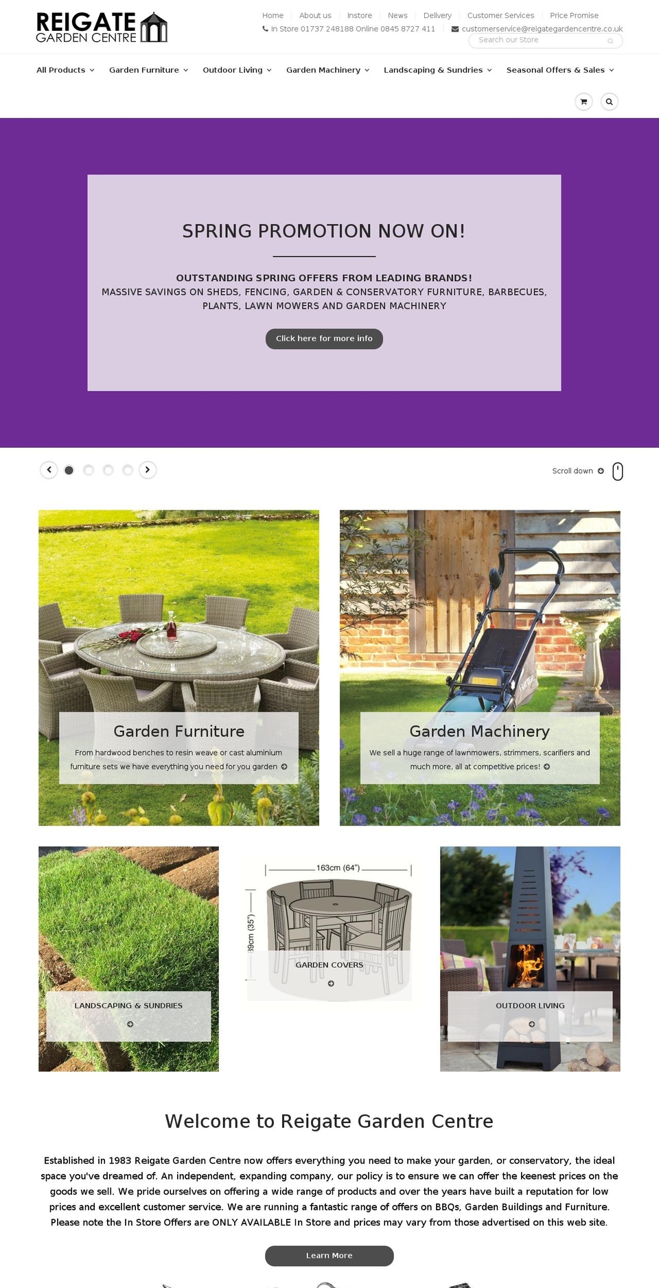 reigategardencentre.com shopify website screenshot