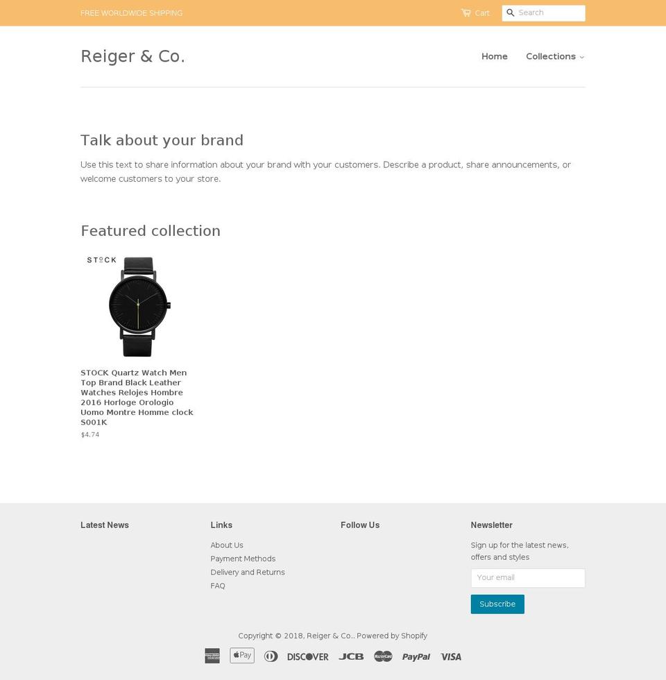 reigerco.com — Shopify storefront screenshot