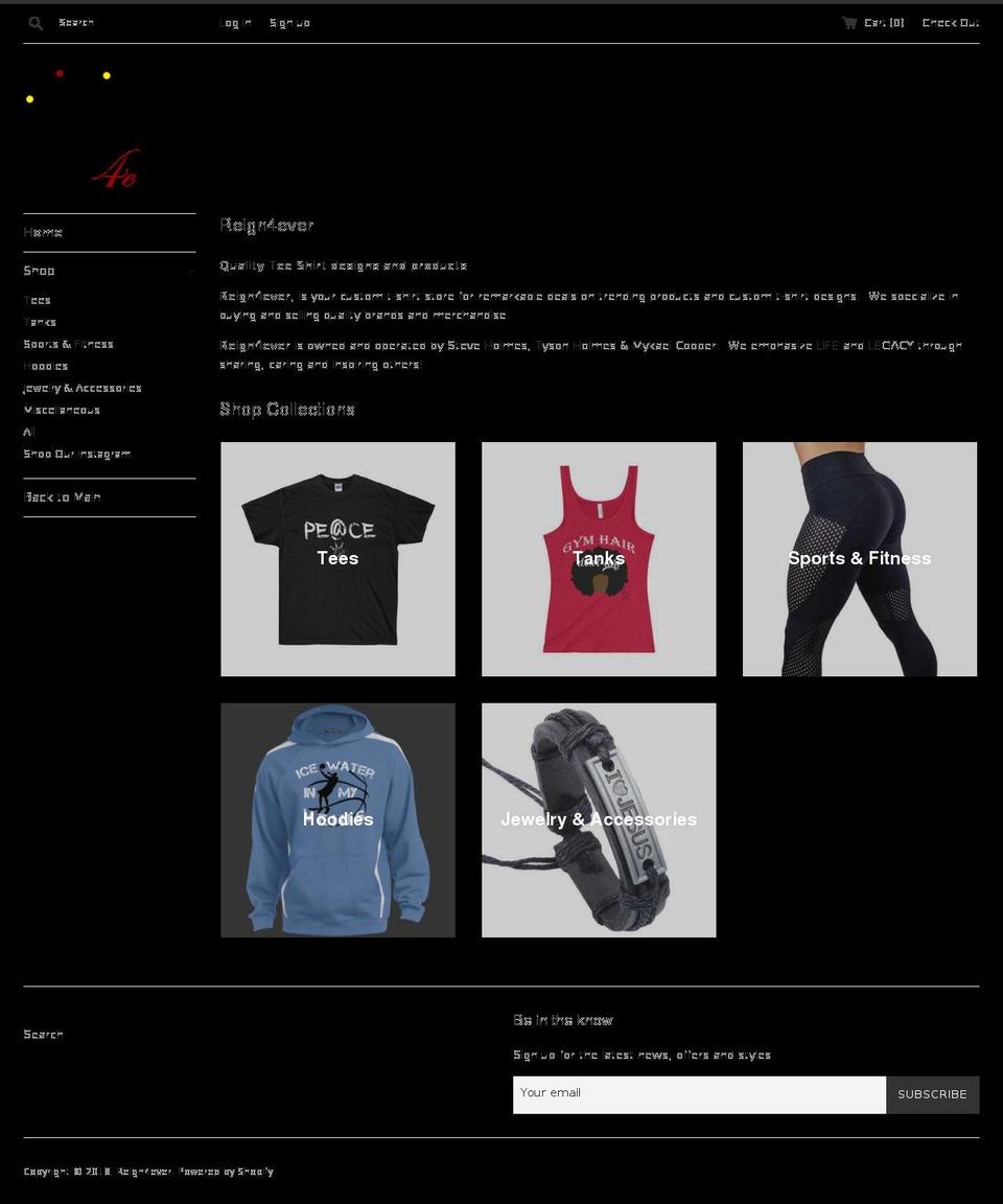 reign4ever.com shopify website screenshot