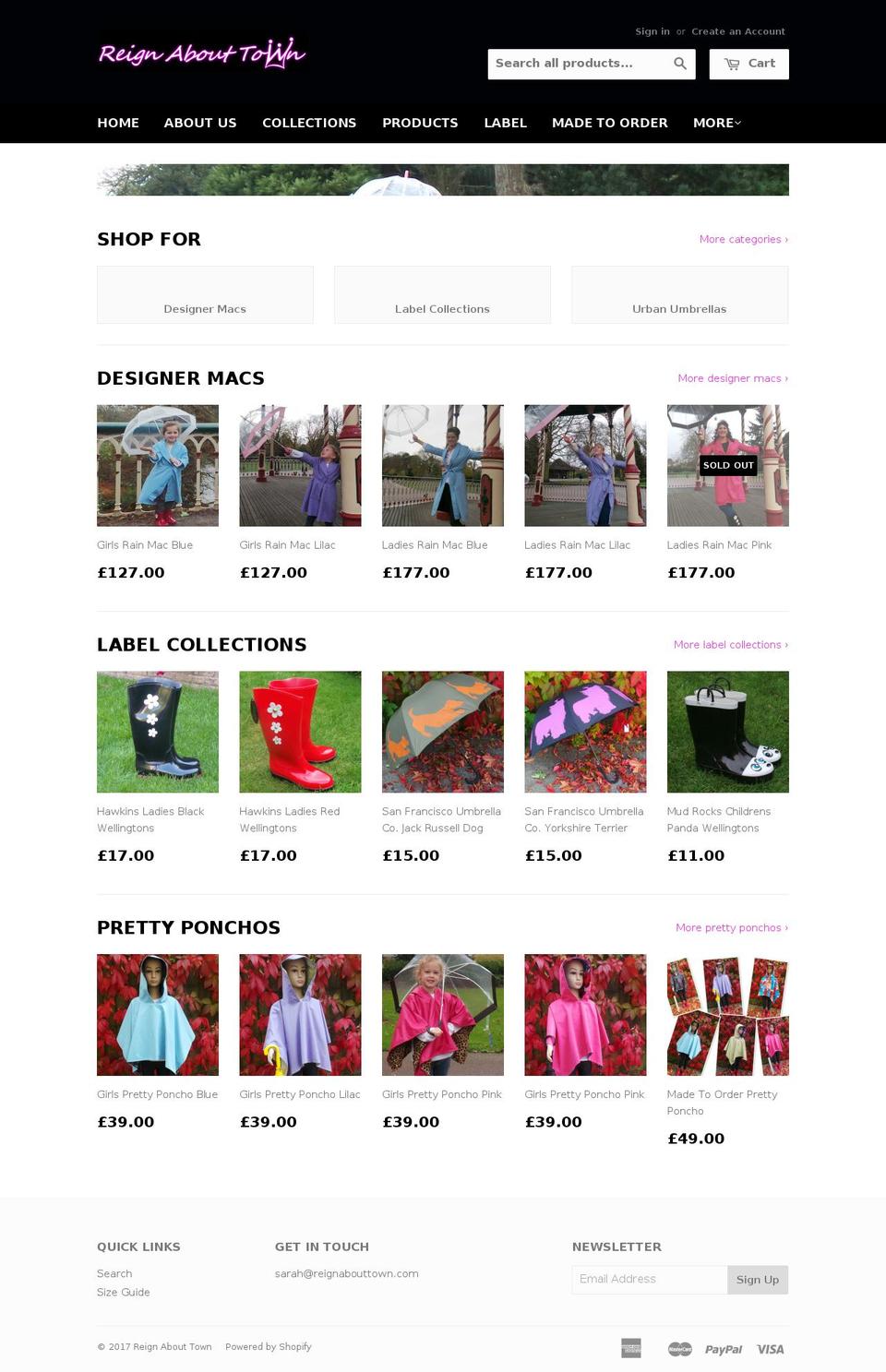 reignabouttown.com shopify website screenshot