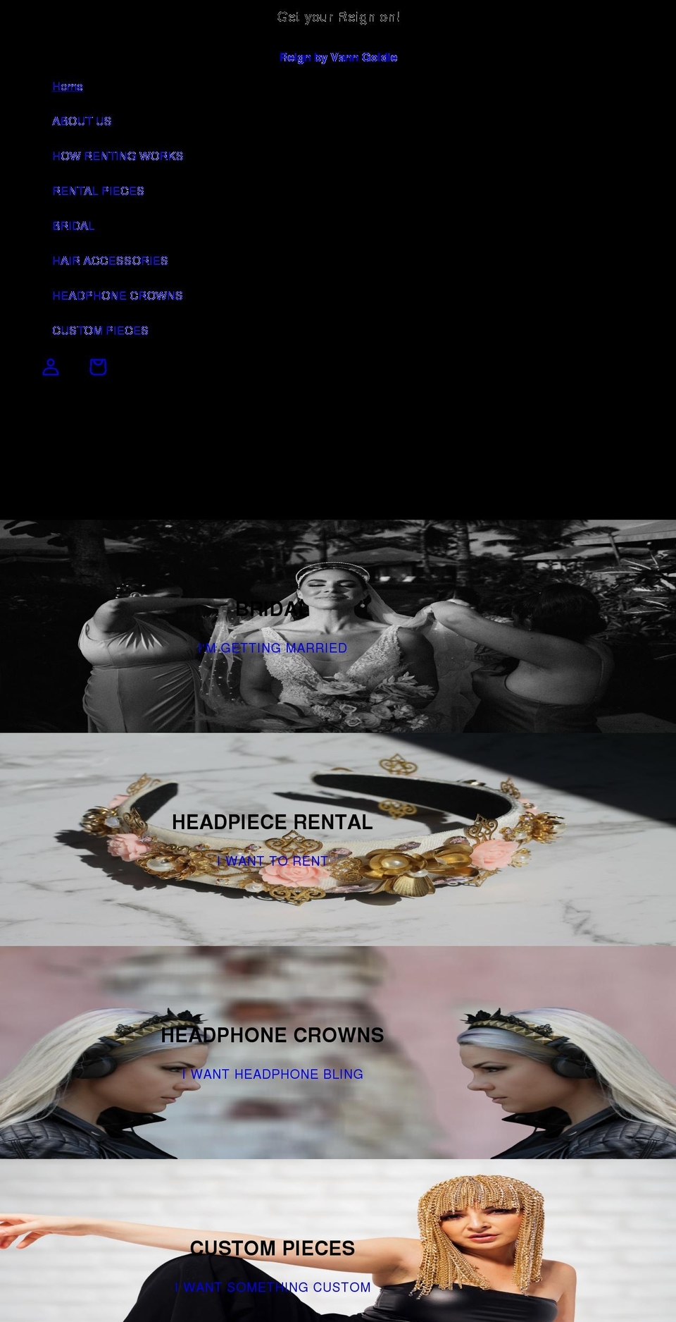 reignbyvanngoldie.com shopify website screenshot