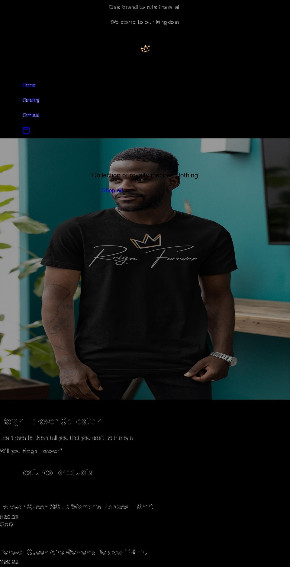 reignforever.ca shopify website screenshot