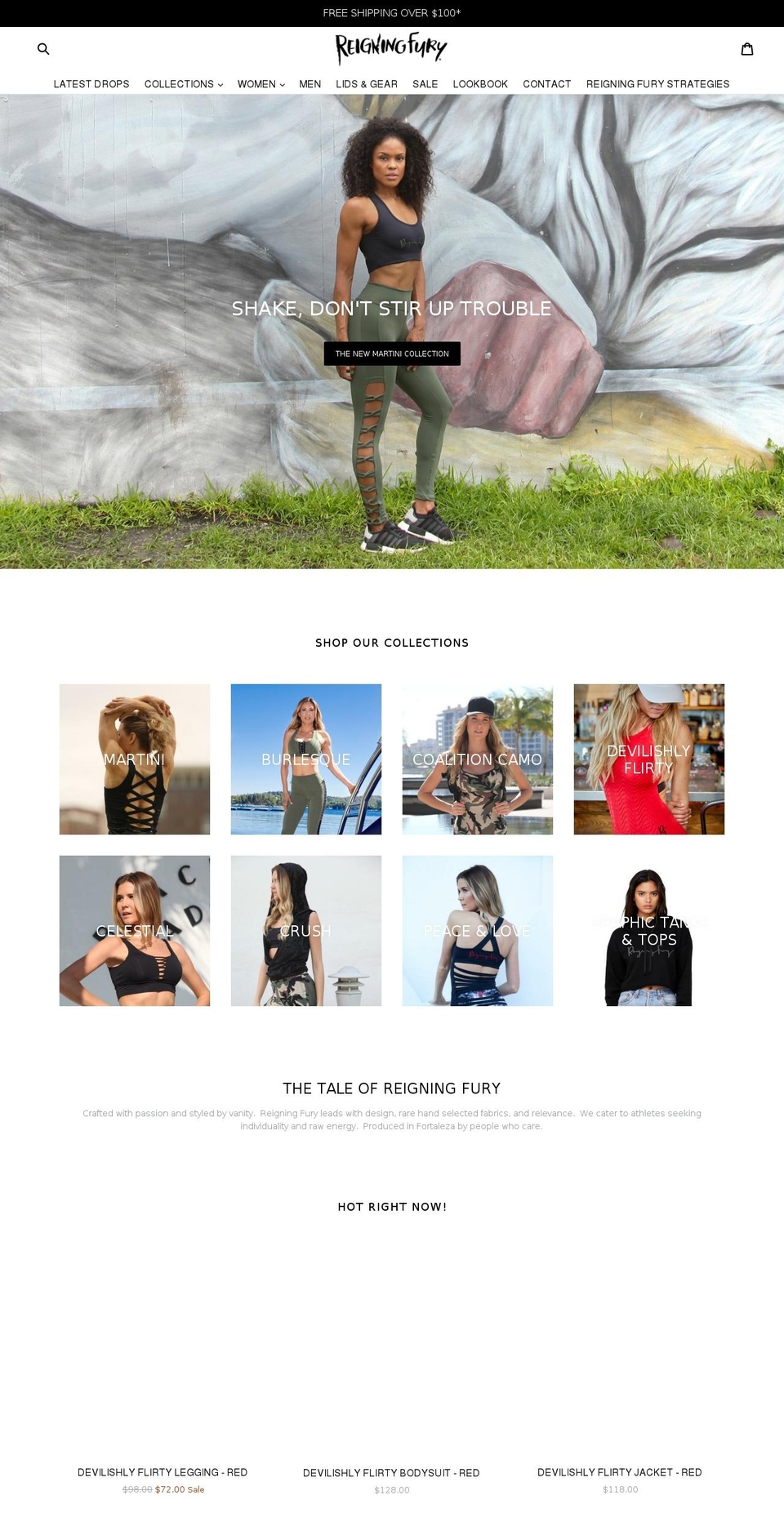 reigningfury.com shopify website screenshot