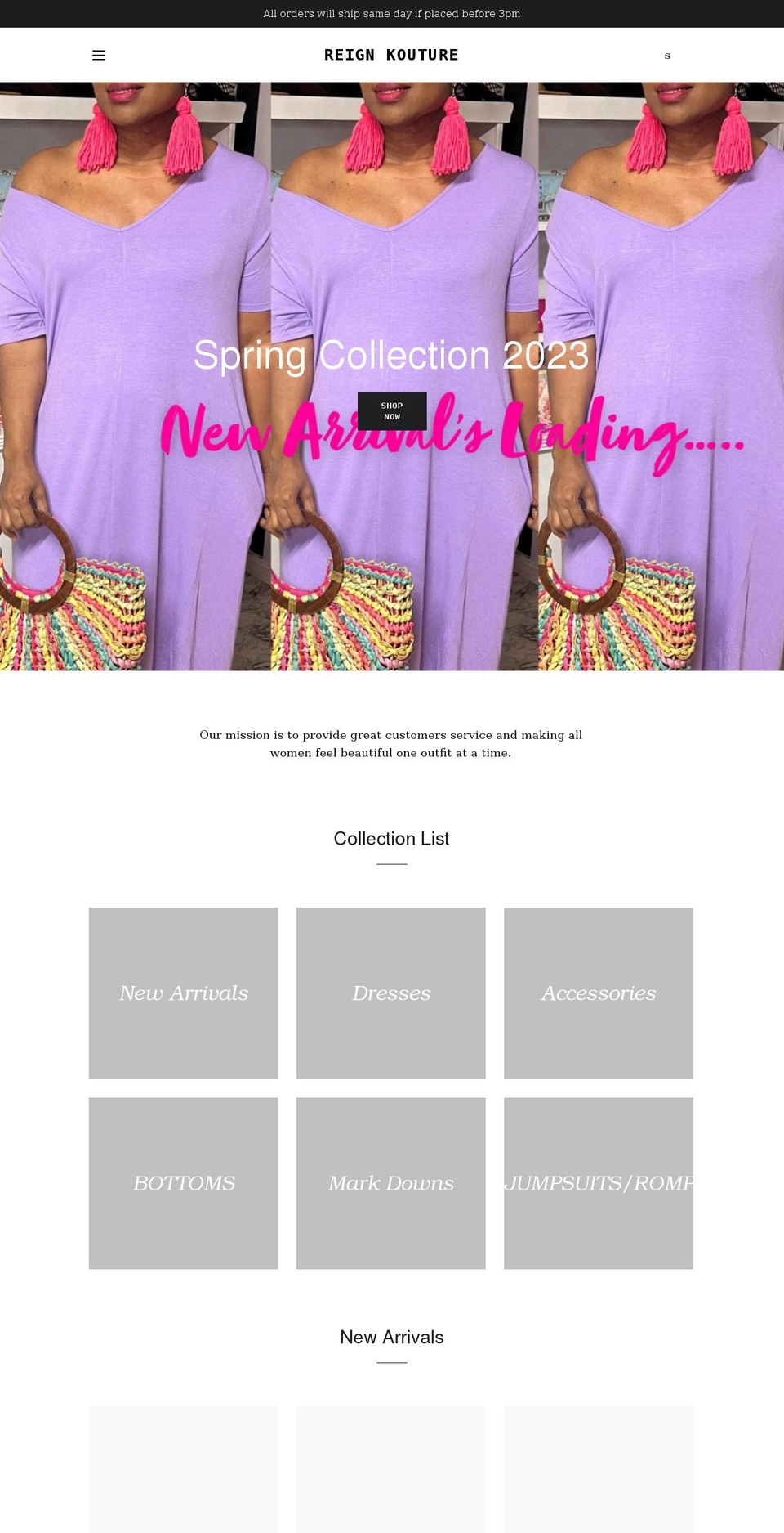 reignkouture.com — Shopify storefront screenshot