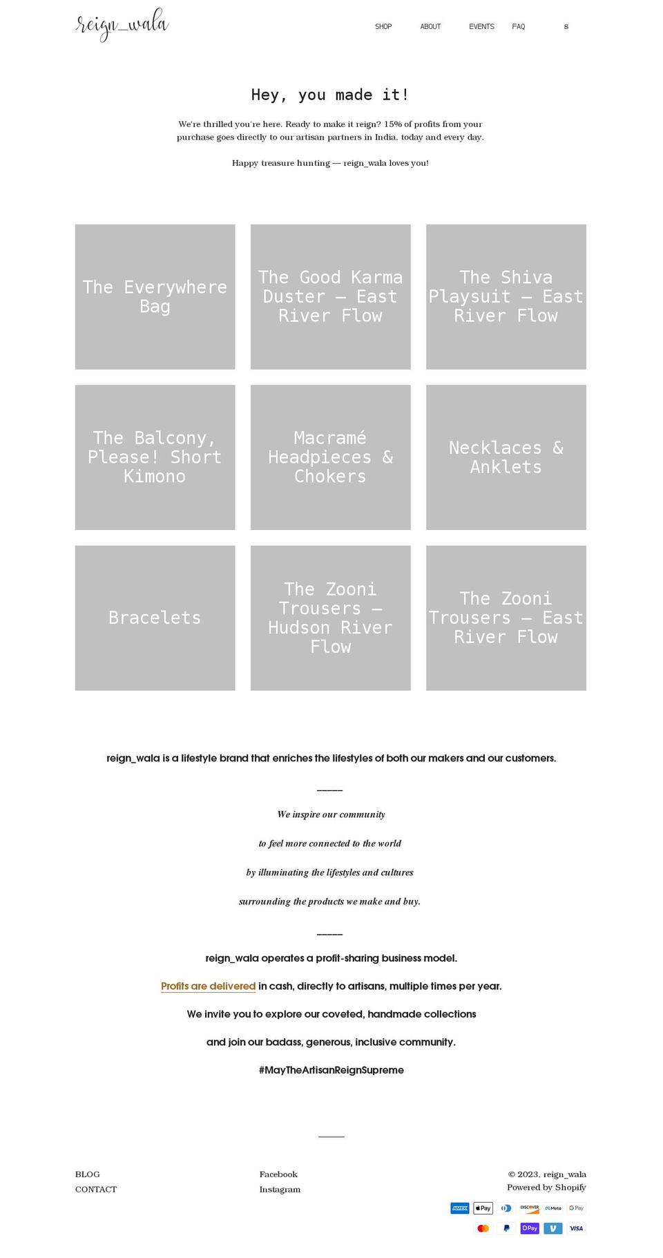 reignwala.com shopify website screenshot