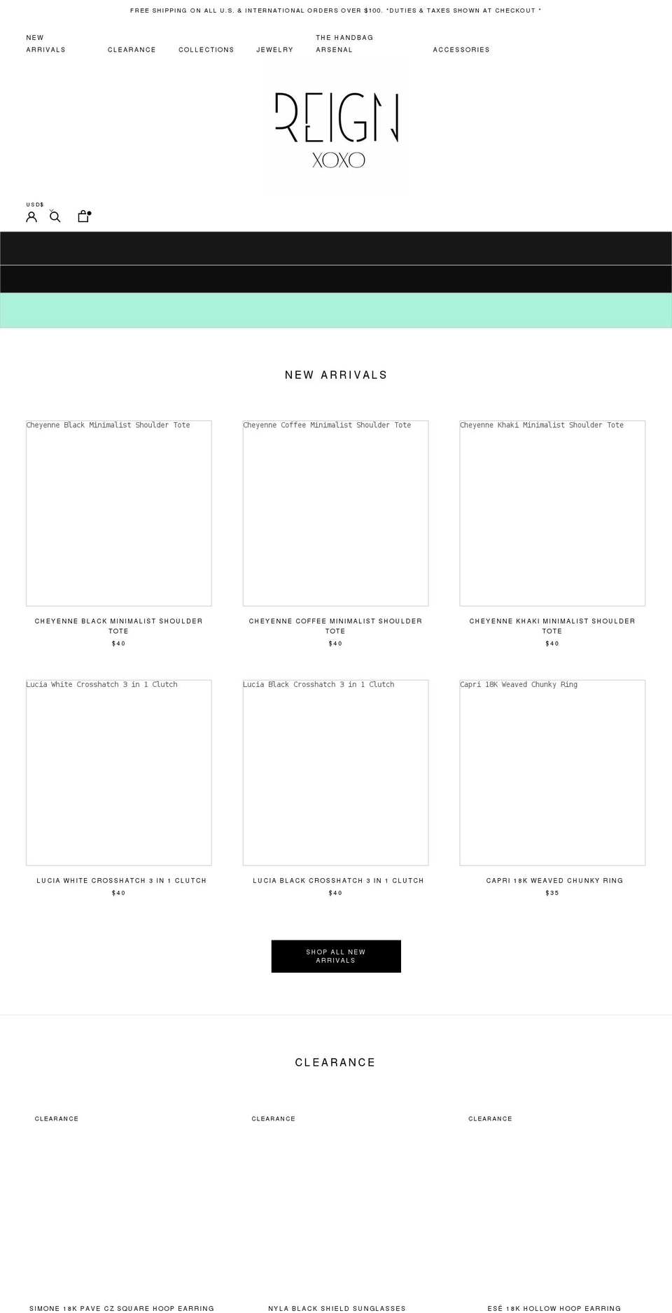 reignxoxo.com shopify website screenshot