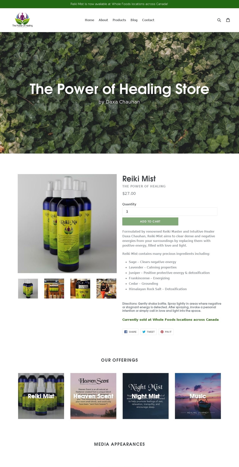 reikimist.com shopify website screenshot