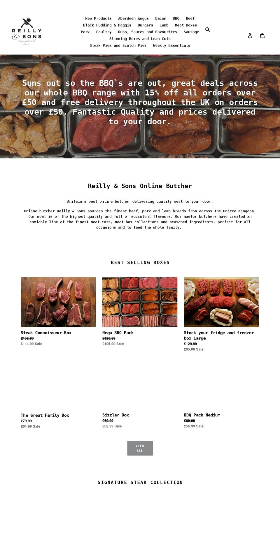 reillysons.com shopify website screenshot
