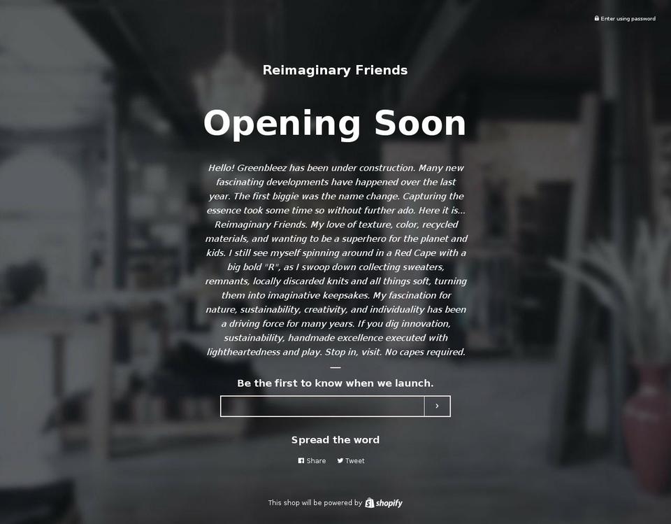 reimaginaryfriends.com — Shopify storefront screenshot