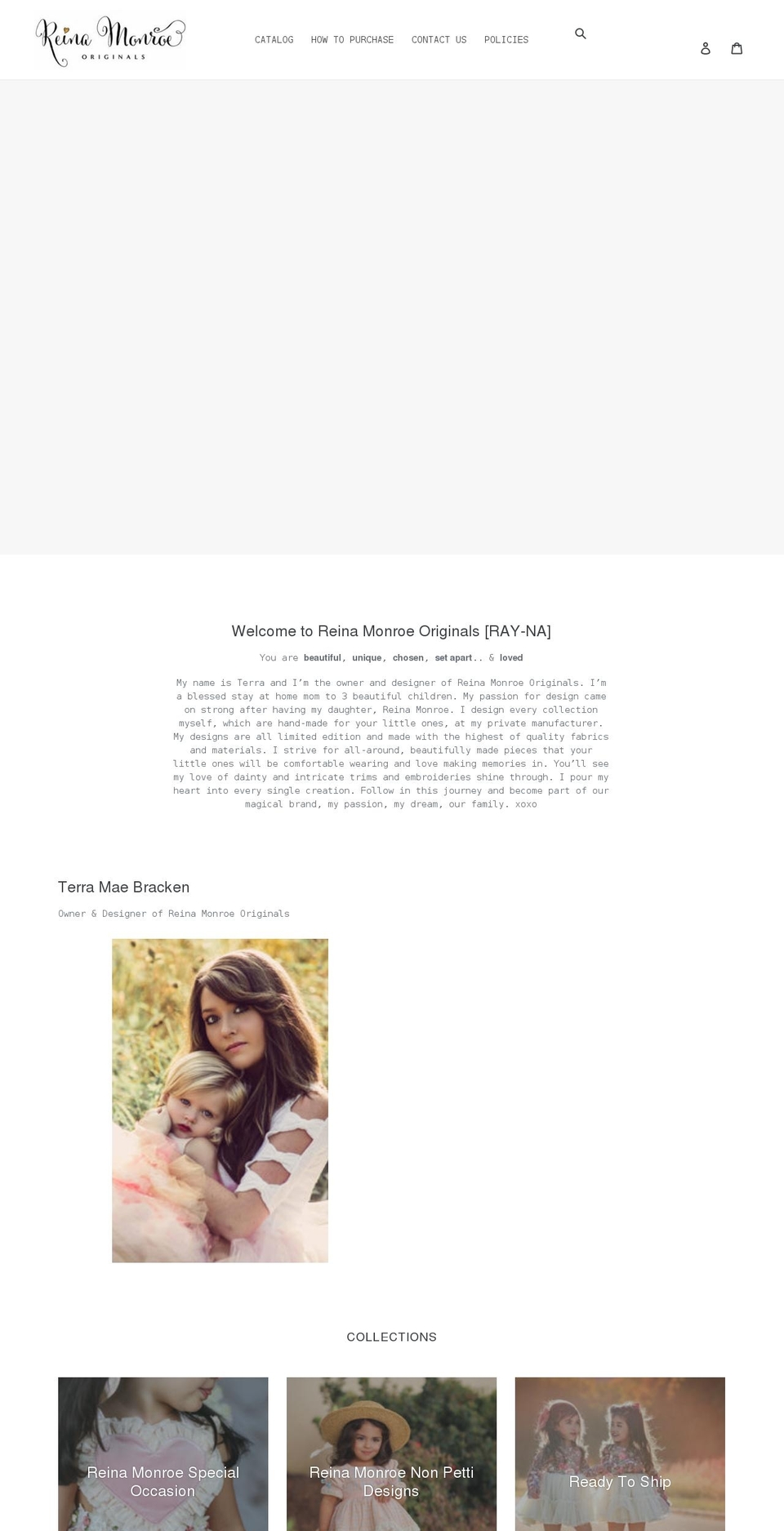reinamonroeoriginals.com shopify website screenshot