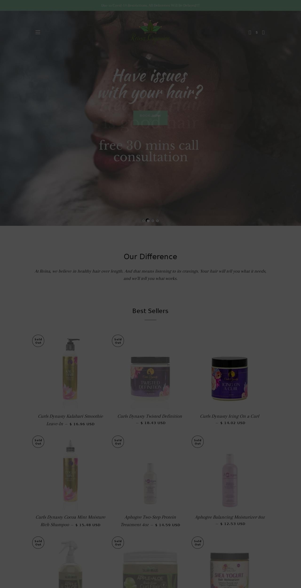 reinaorganicatt.com — Shopify storefront screenshot