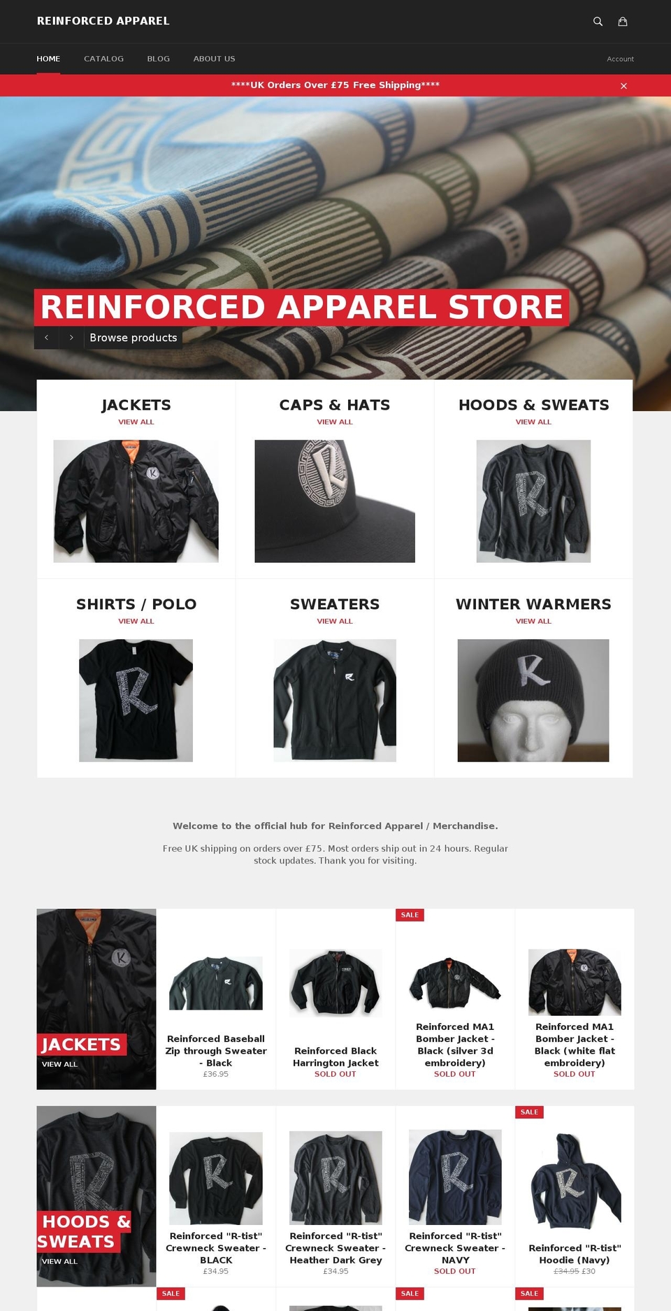 Kagami Shopify theme site example reinforced25.com