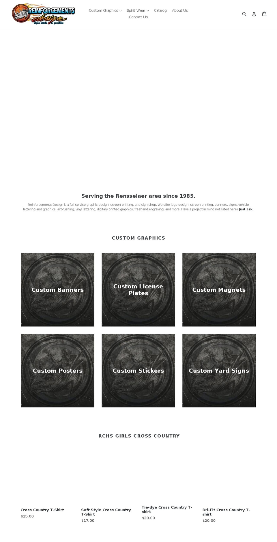 reinforcementsdesign.com — Shopify storefront screenshot