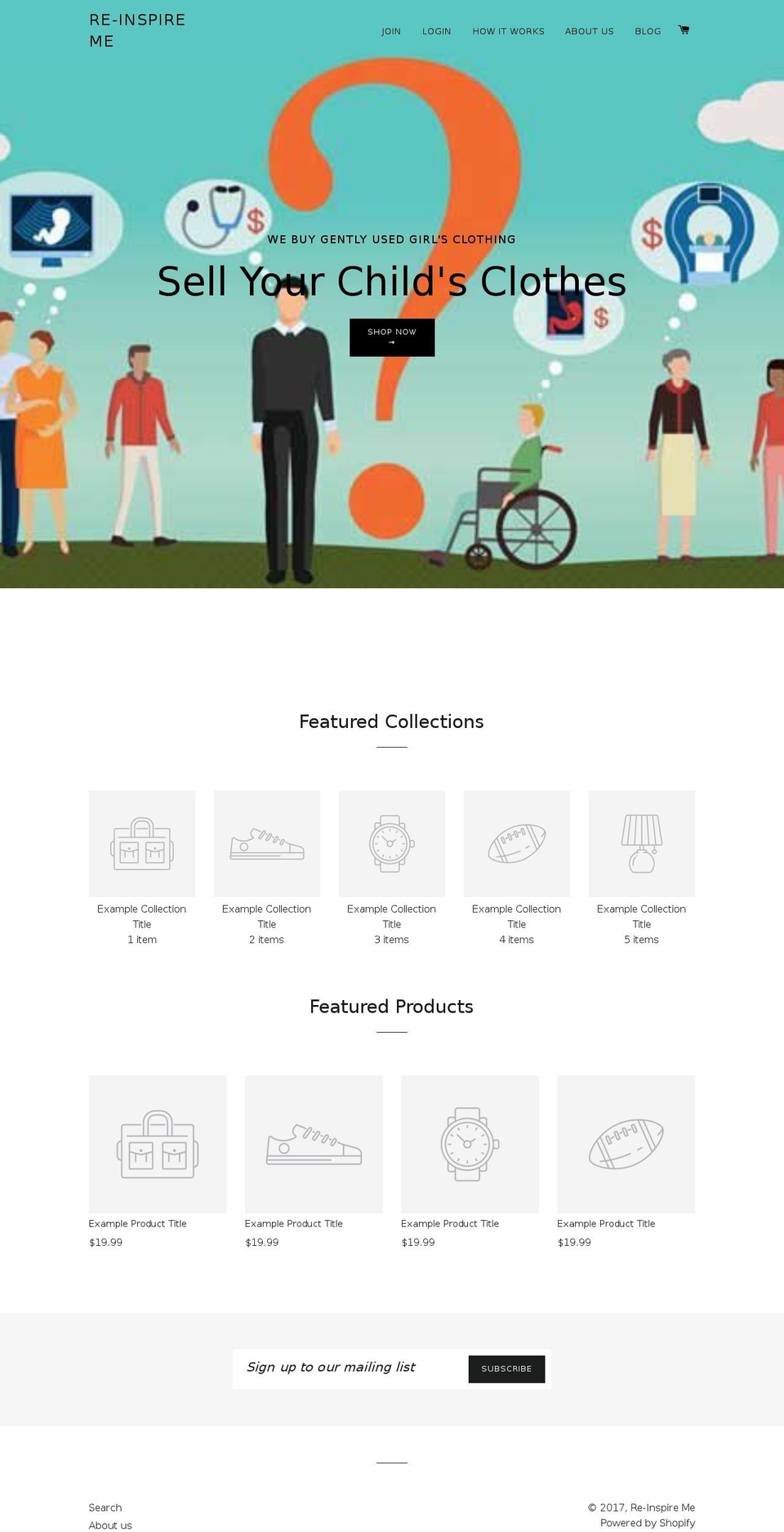 reinspireme.com shopify website screenshot