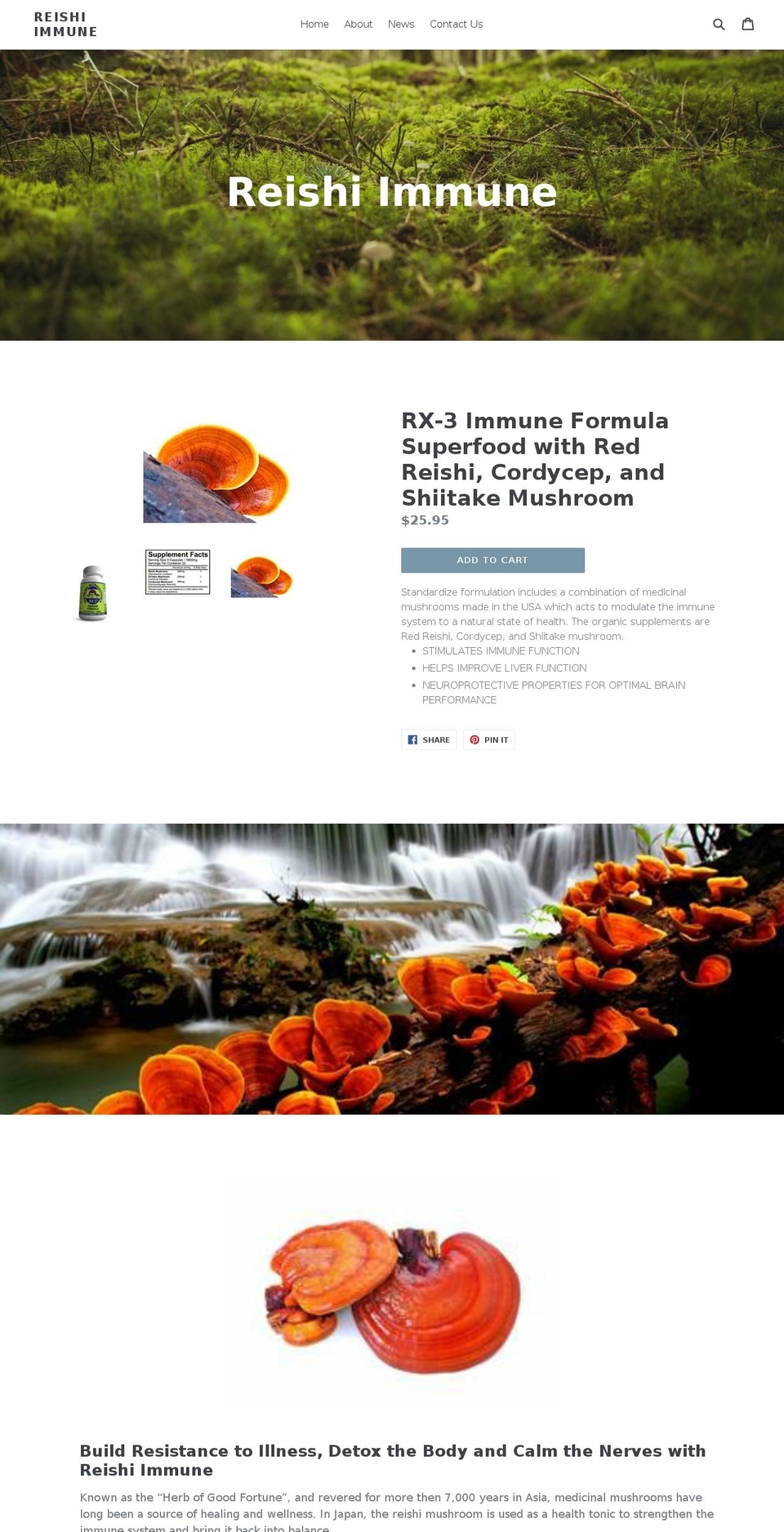 reishiimmune.com — Shopify storefront screenshot