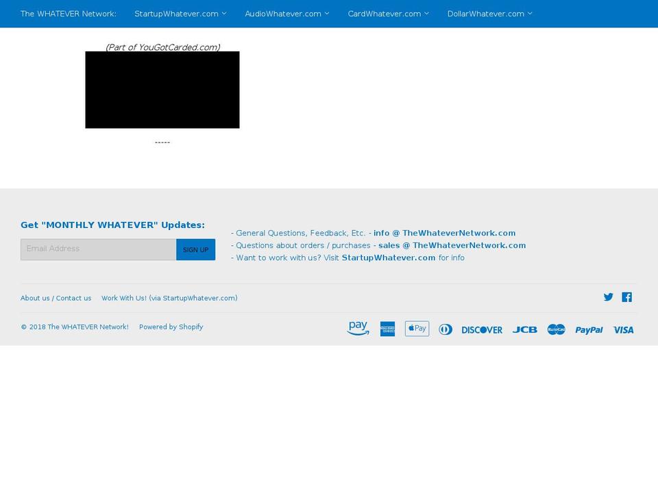 rejectioncards.com — Shopify storefront screenshot