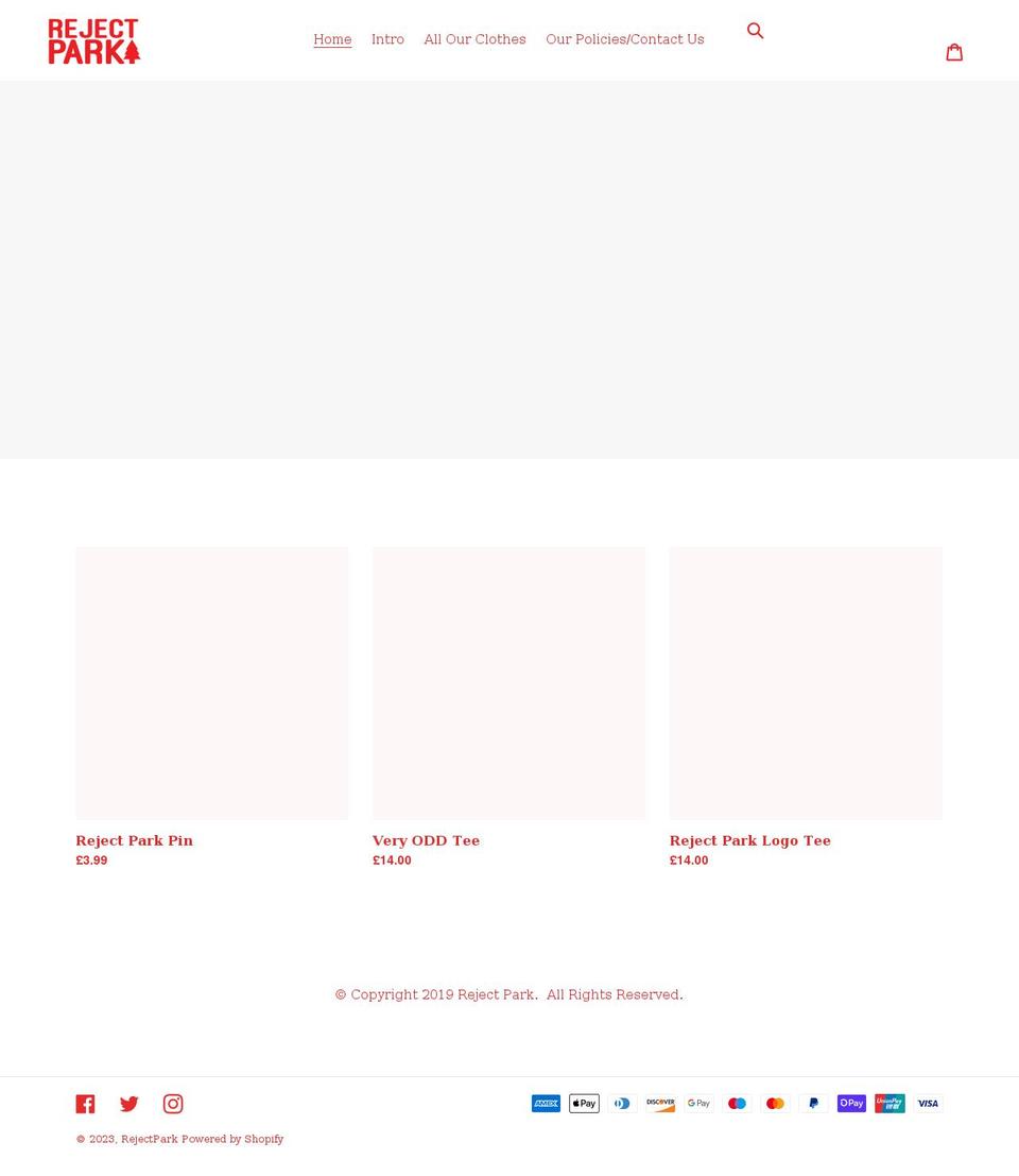 rejectpark.com shopify website screenshot