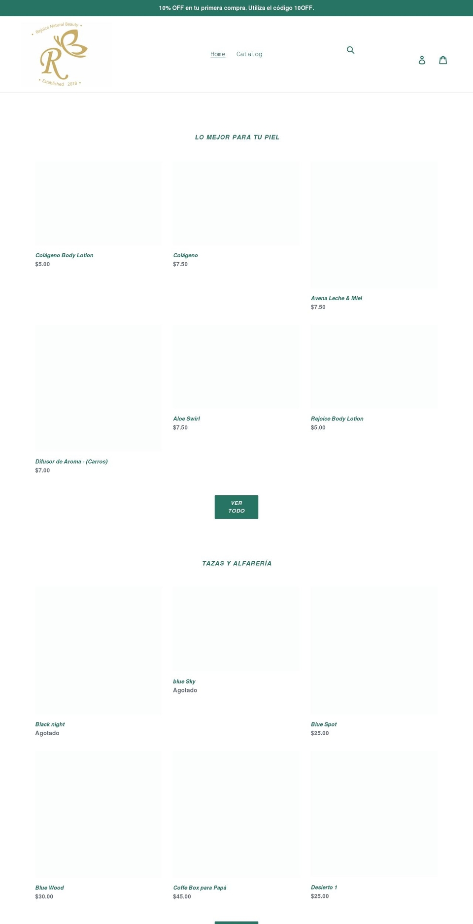 rejoicenaturalsoap.com shopify website screenshot