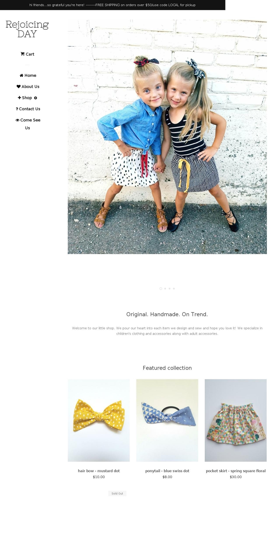 rejoicingday.com — Shopify storefront screenshot