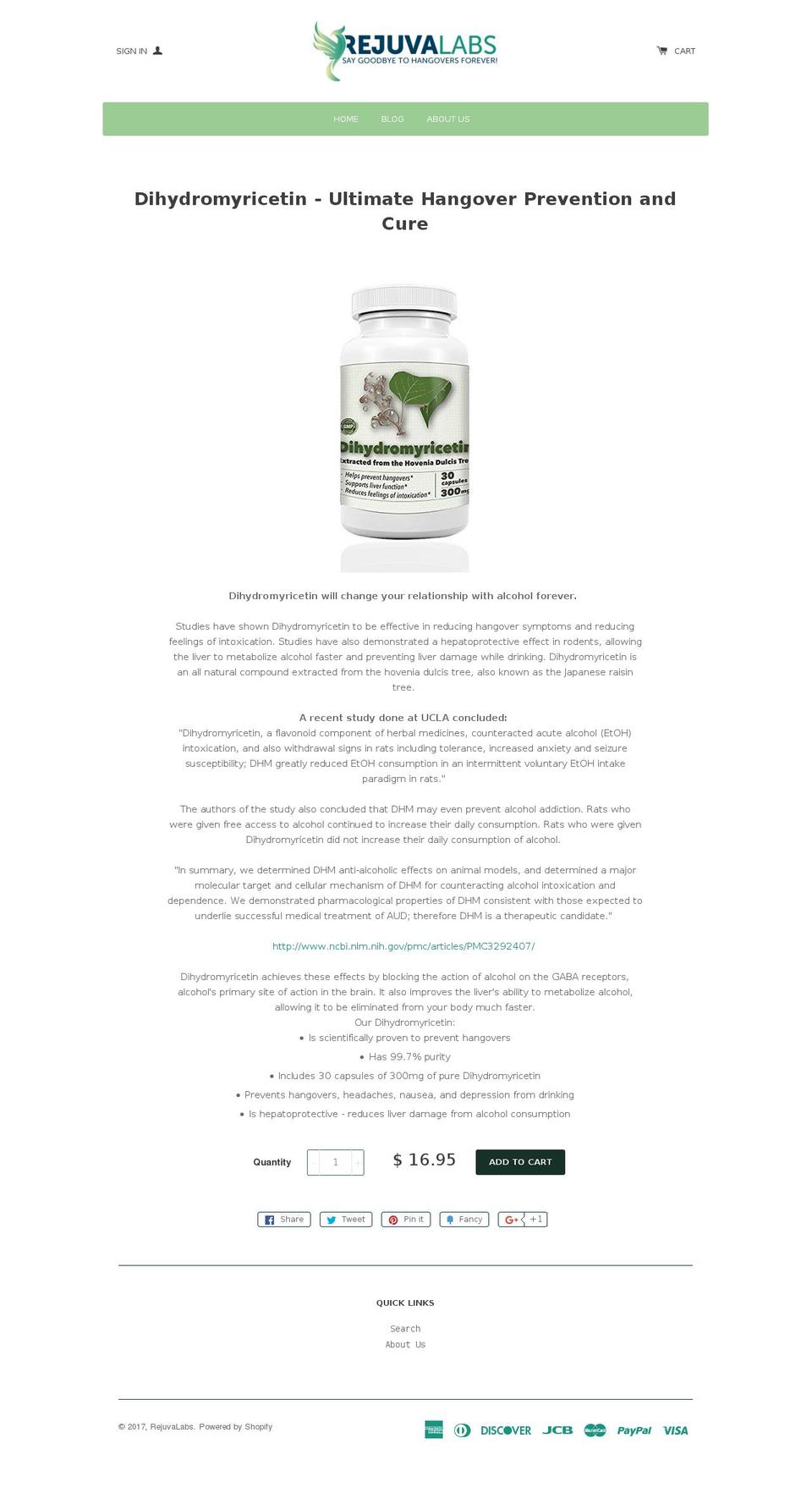 rejuvalabs.com shopify website screenshot