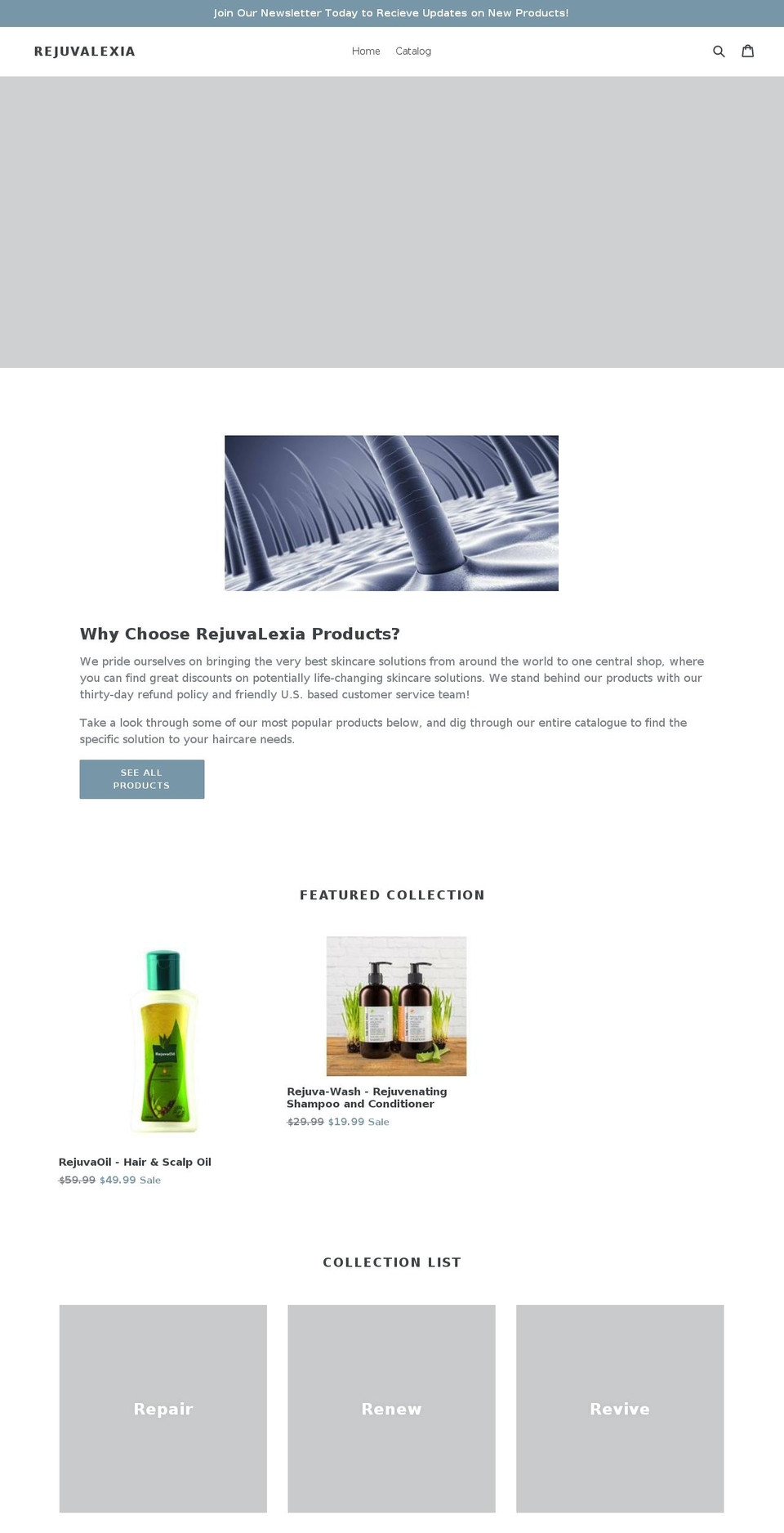 rejuvalexia.com — Shopify storefront screenshot