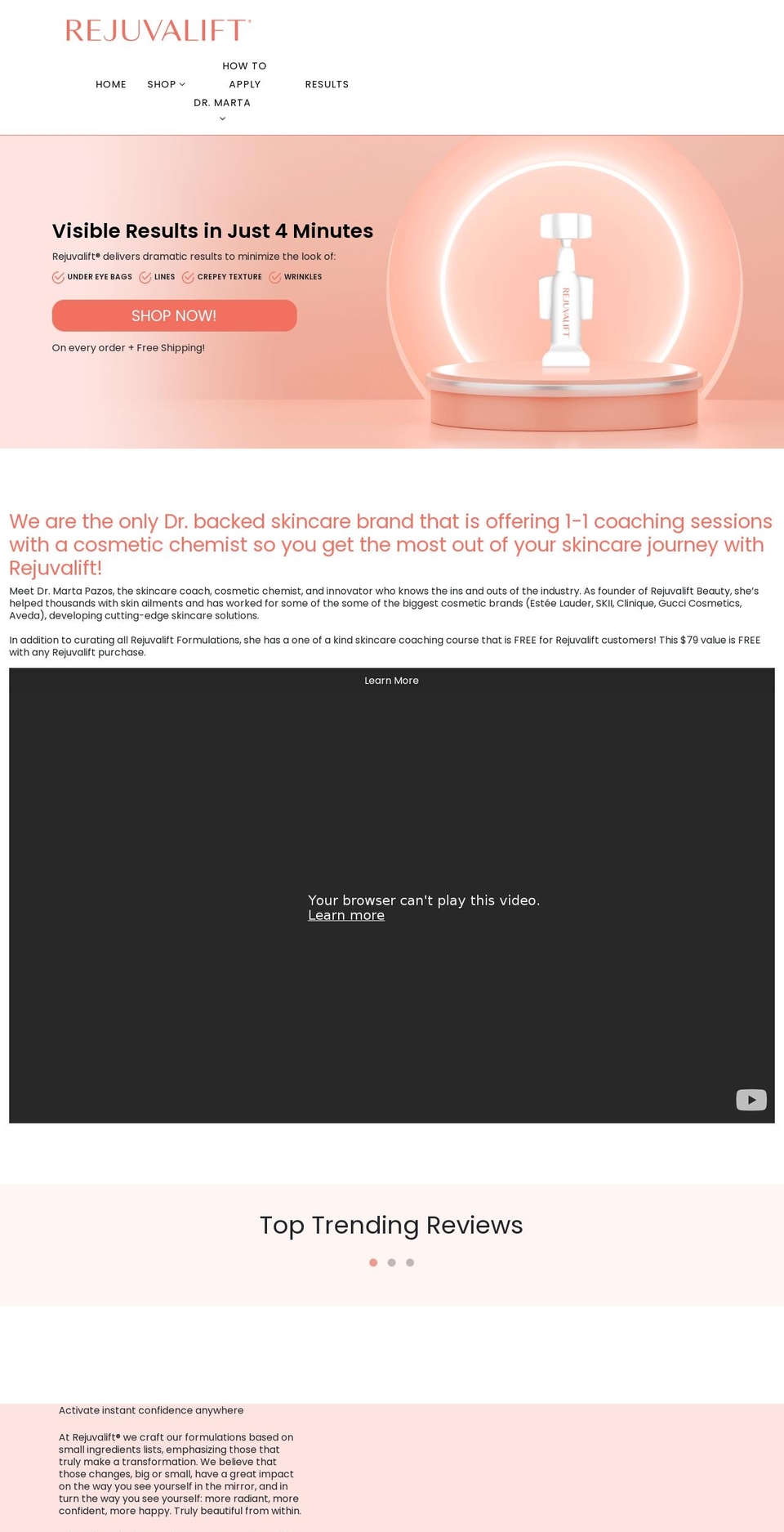 rejuvaliftbeauty.com shopify website screenshot