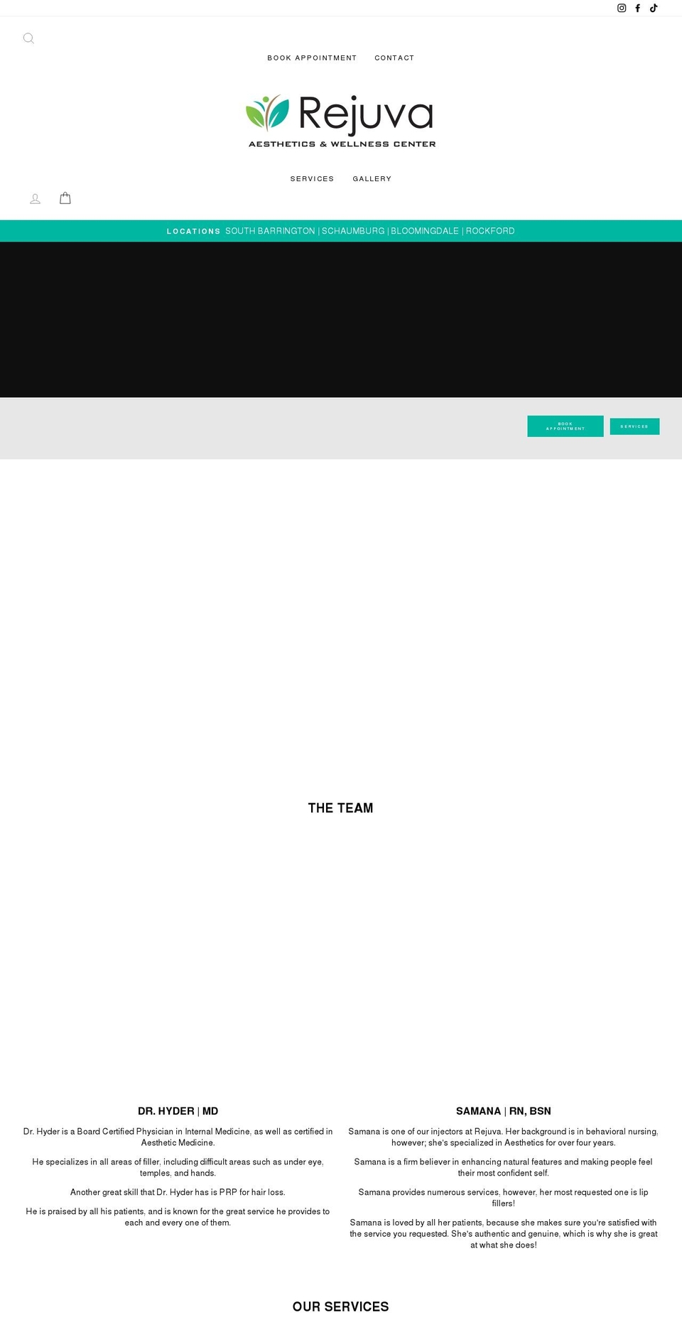 rejuvaschaumburg.com shopify website screenshot