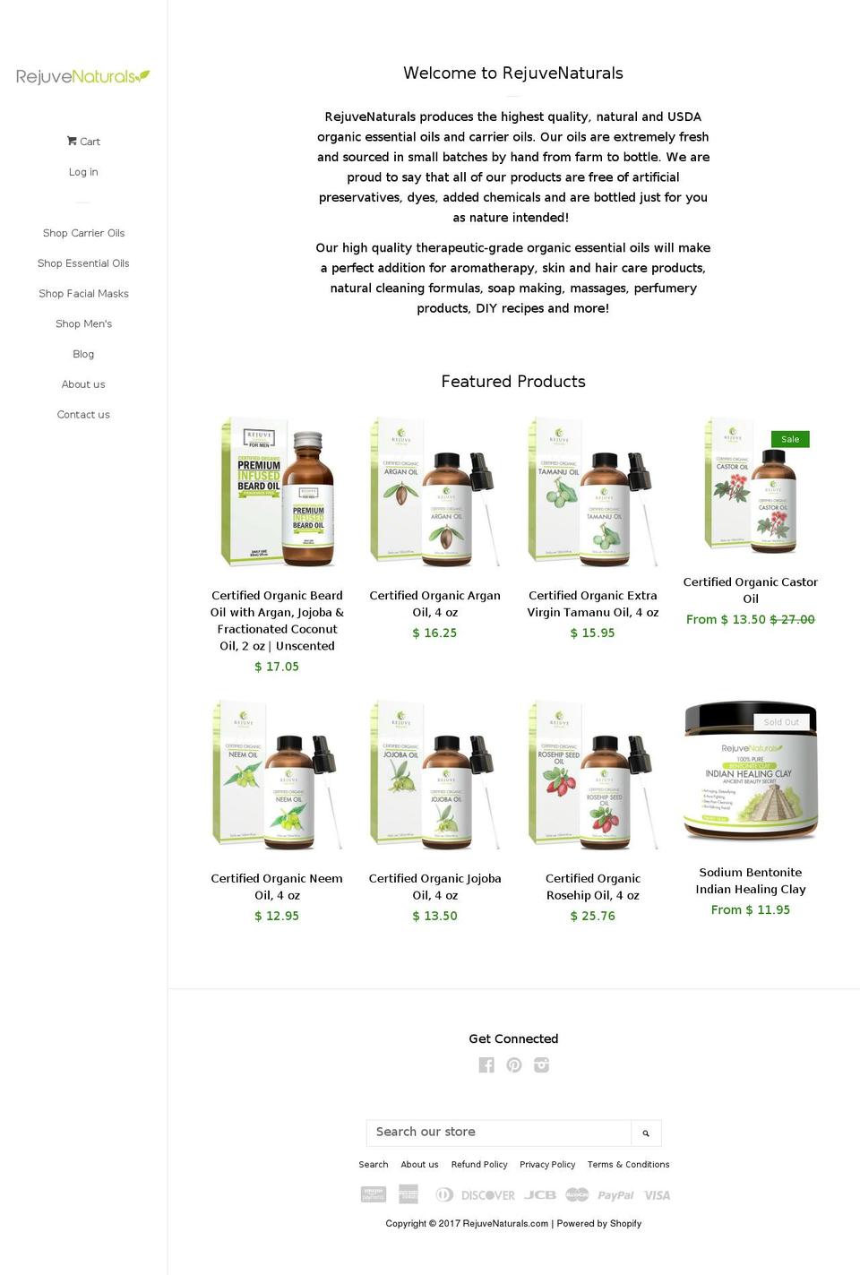 rejuvenaturals.com shopify website screenshot