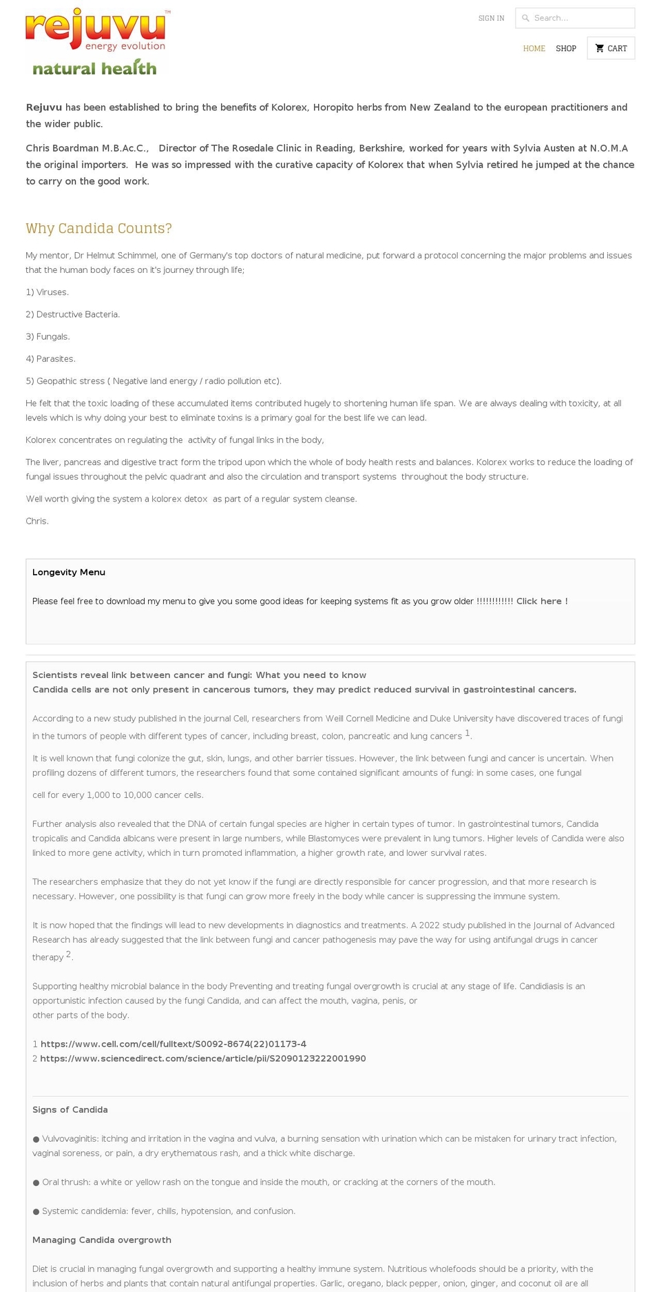 rejuvu.co.uk shopify website screenshot