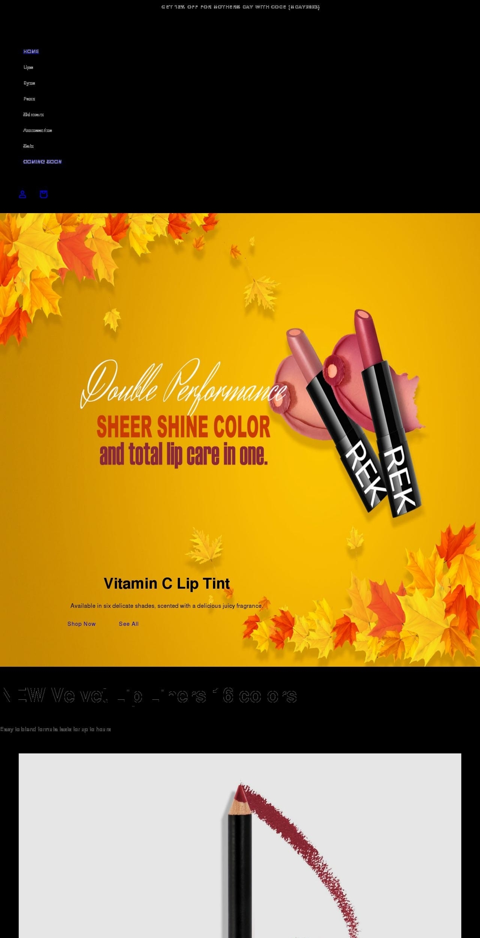 rekcosmetics.com — Shopify storefront screenshot