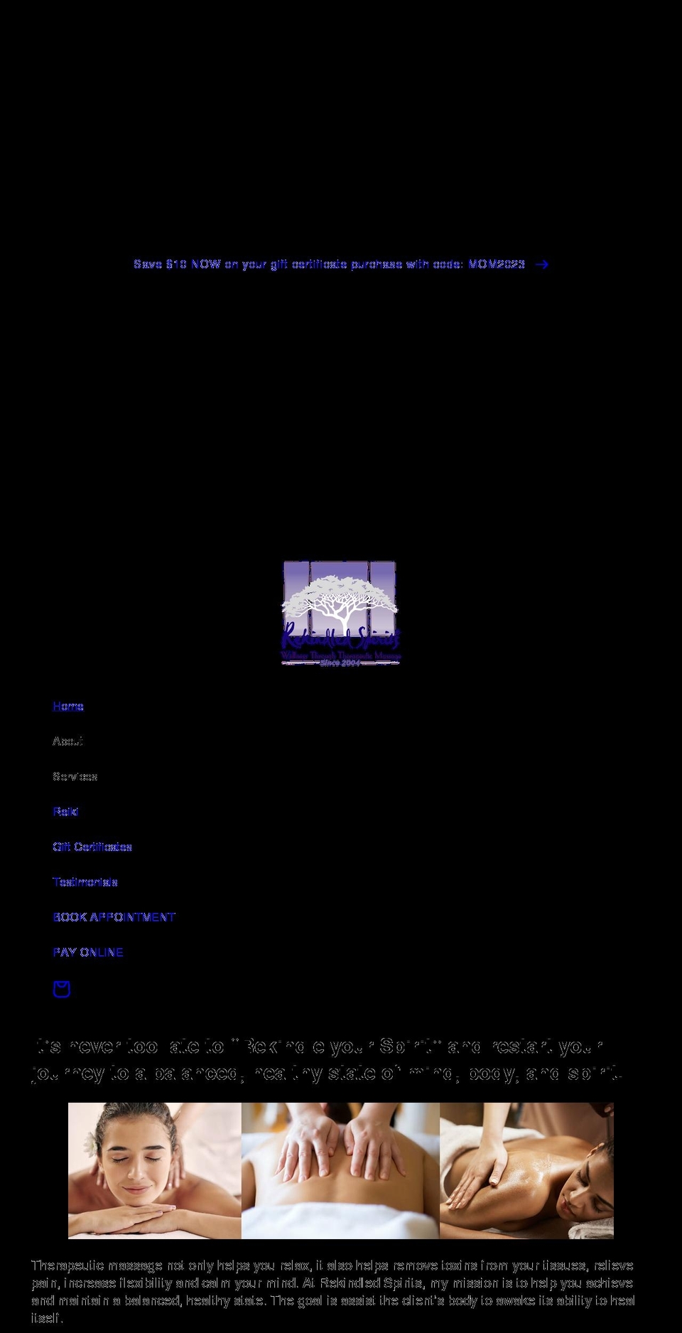 rekindledspirits.net shopify website screenshot