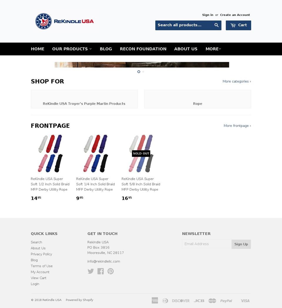 rekindlellc.com — Shopify storefront screenshot