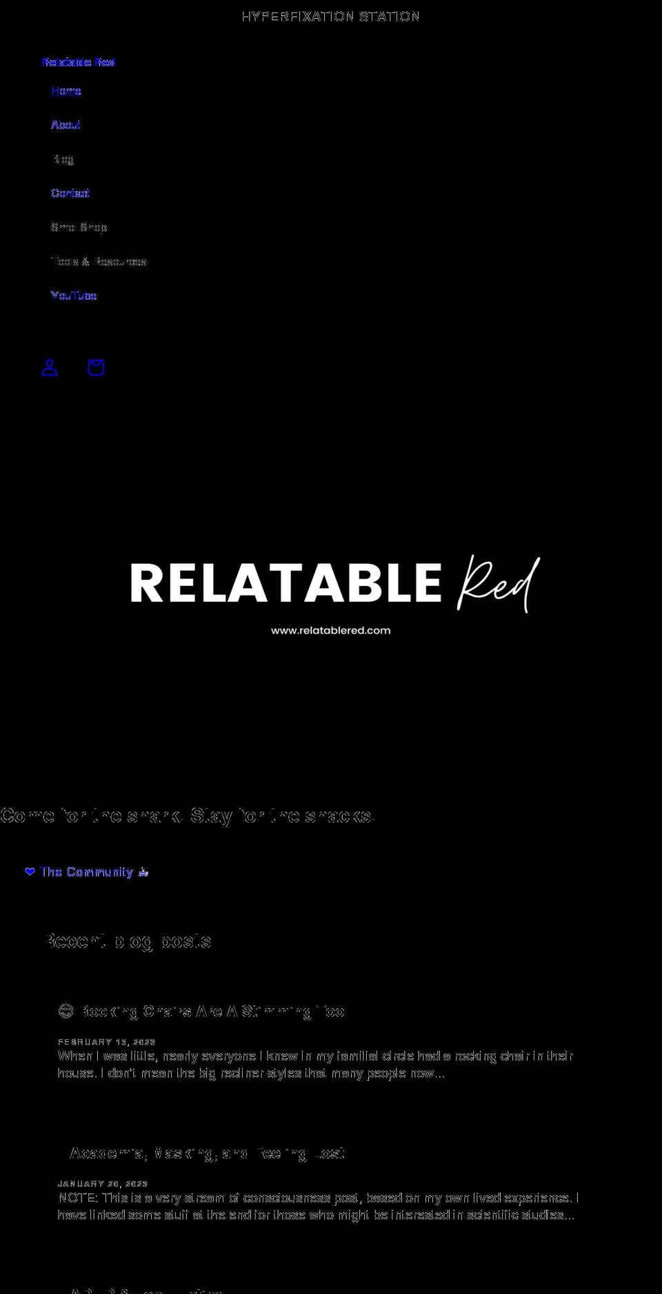 relatablered.com shopify website screenshot