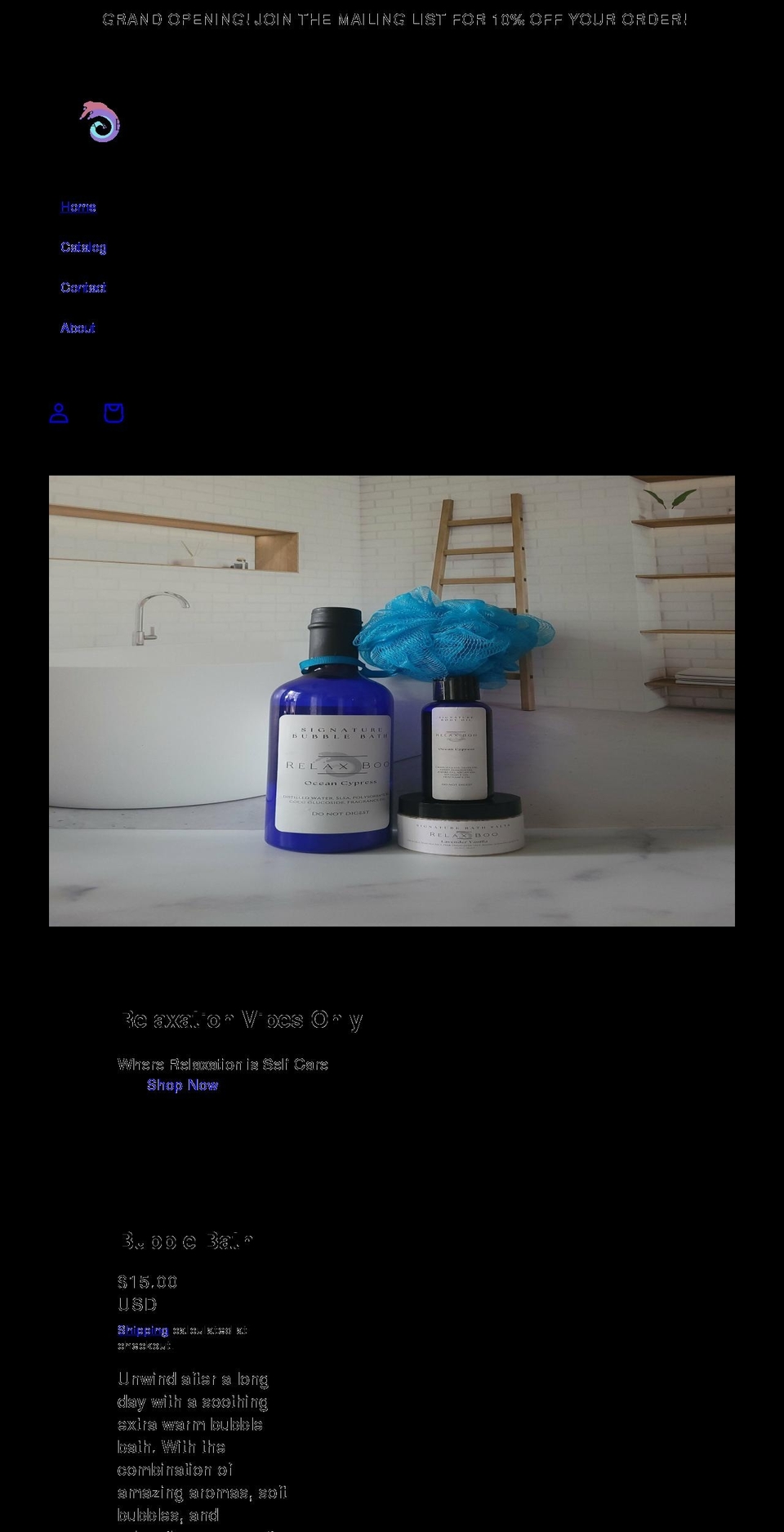 relaxboo.com shopify website screenshot