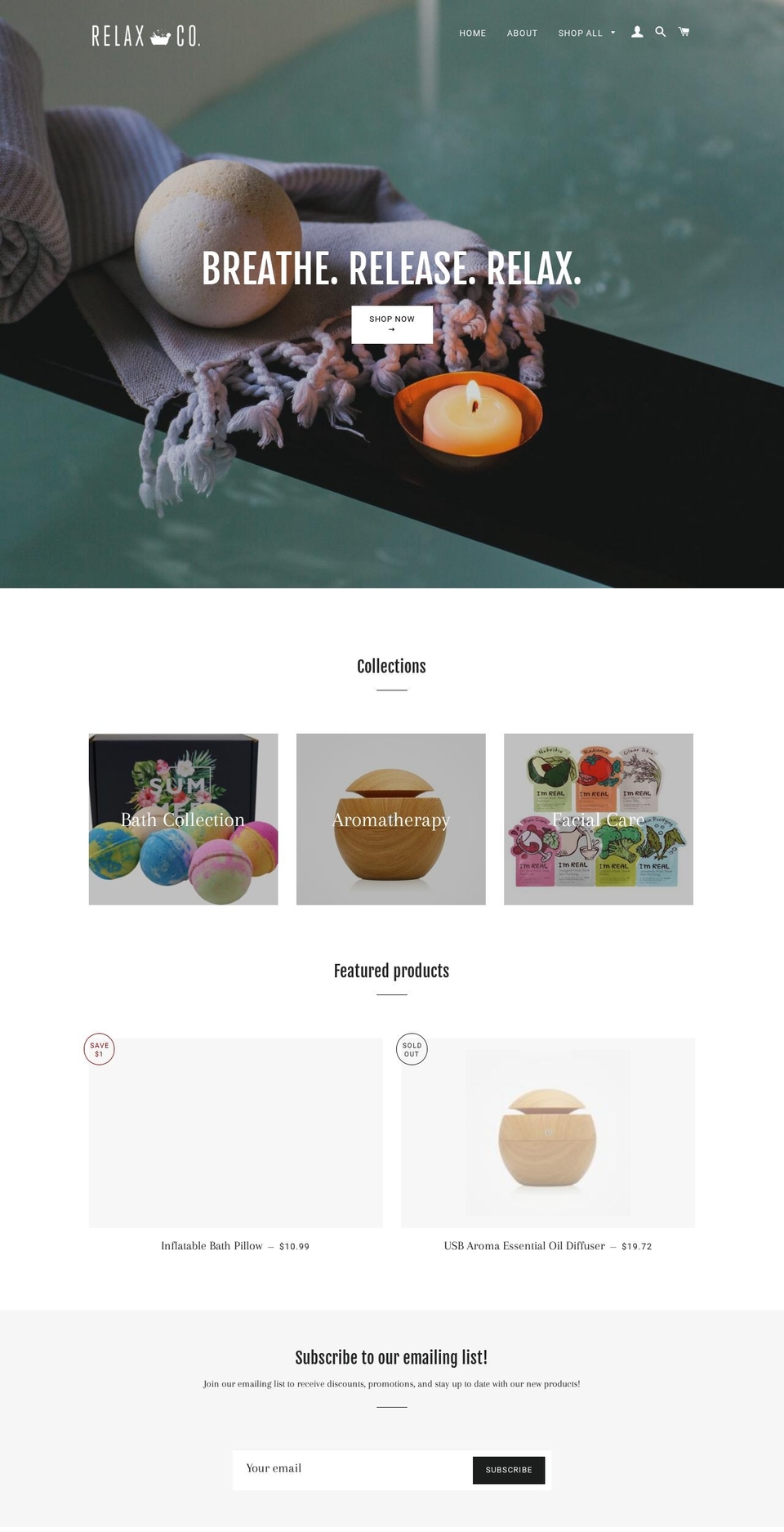 relaxco.net shopify website screenshot