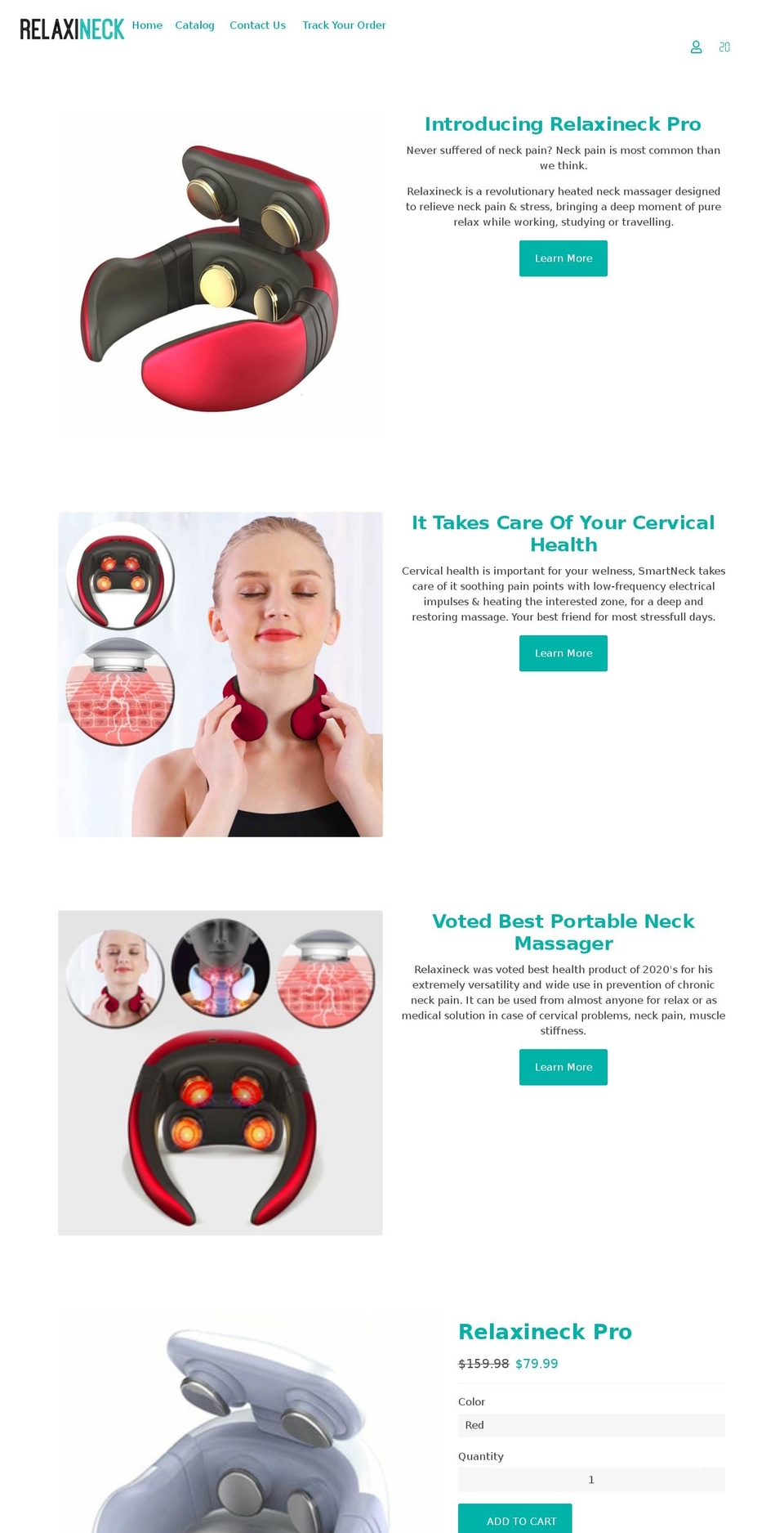 relaxineck.com shopify website screenshot