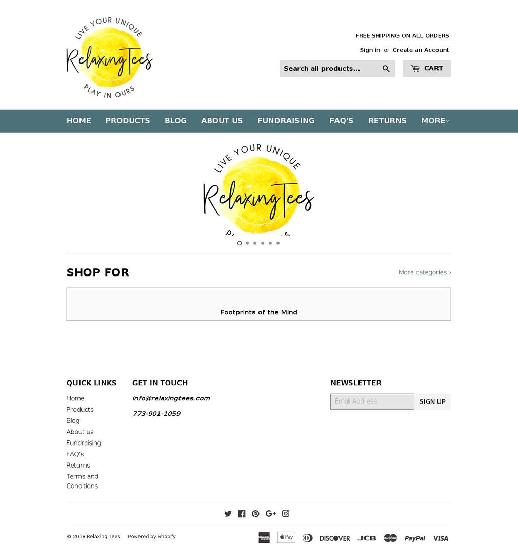 relaxingtees.com — Shopify storefront screenshot