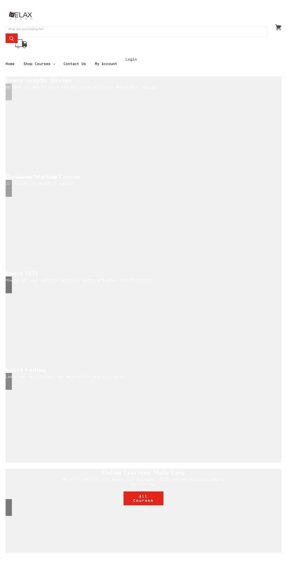 relaxlearn.com shopify website screenshot