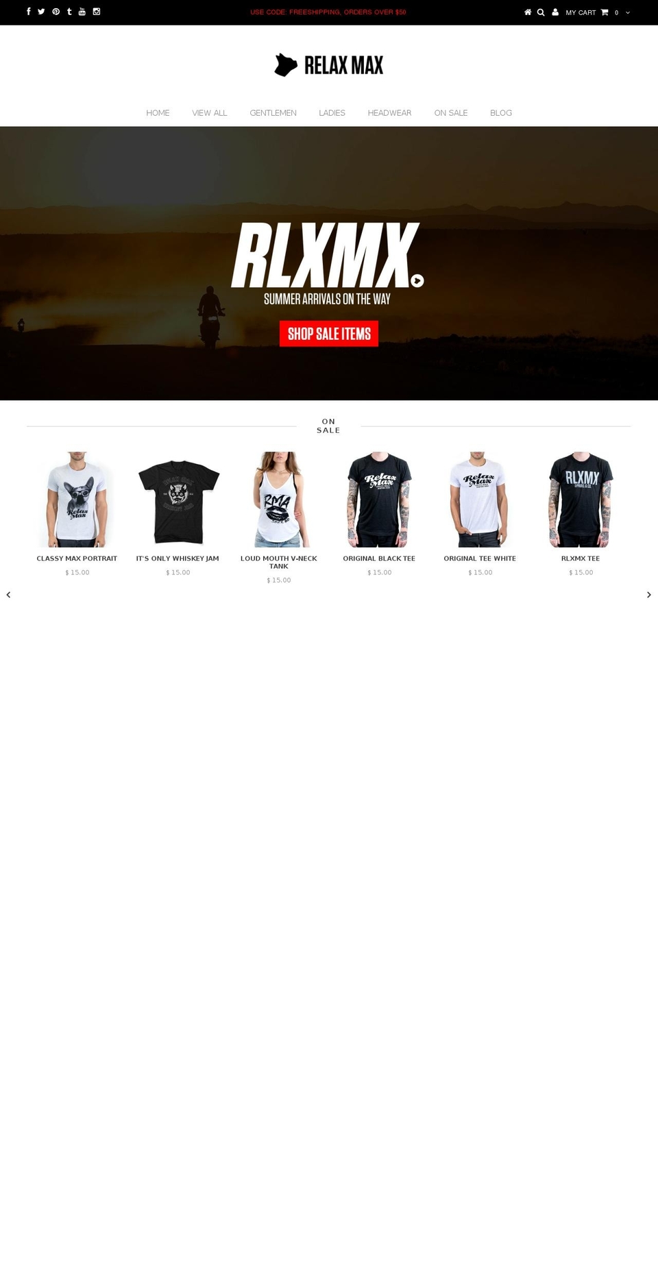 relaxmax.com shopify website screenshot