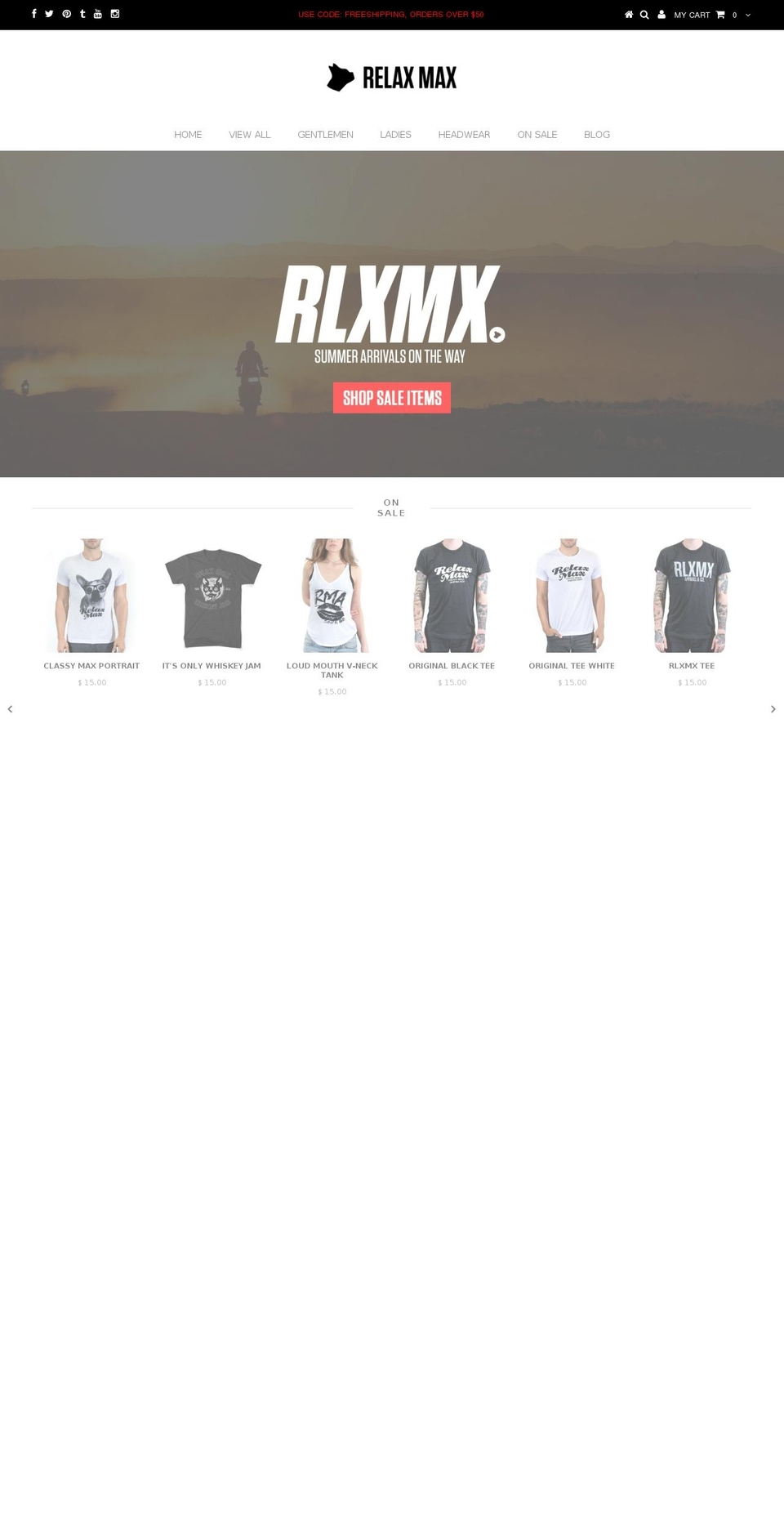 relaxmaxapparel.com shopify website screenshot