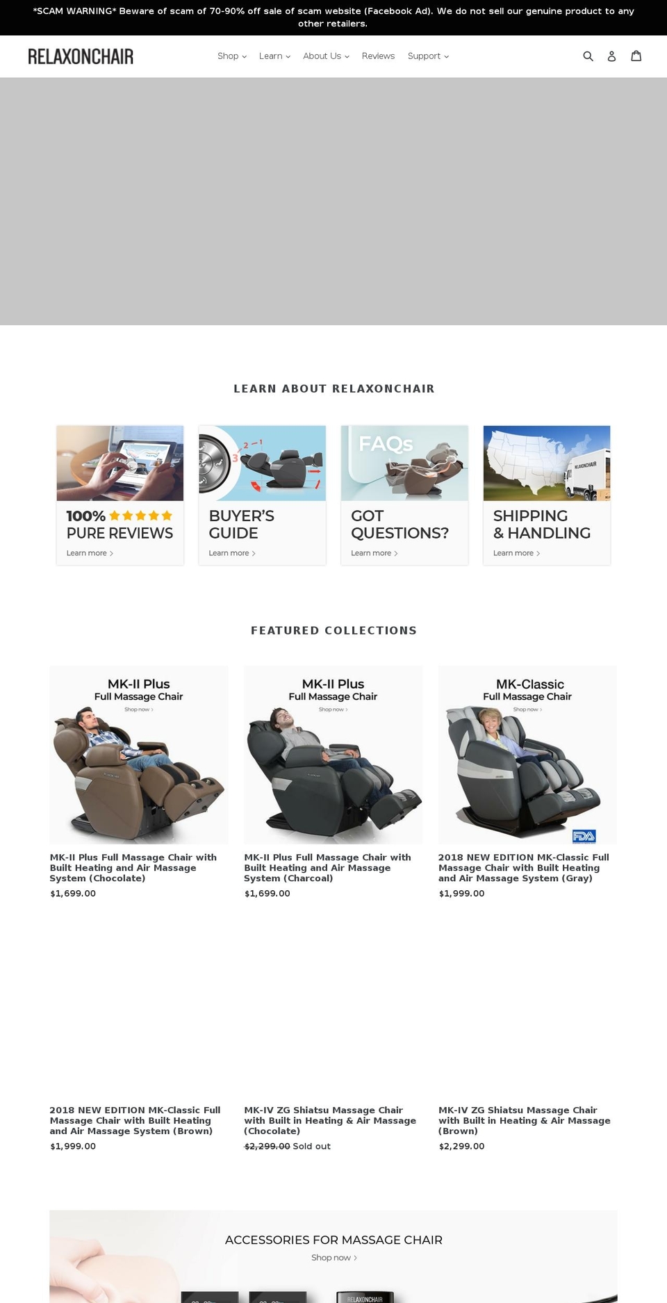 relaxonchair.com shopify website screenshot