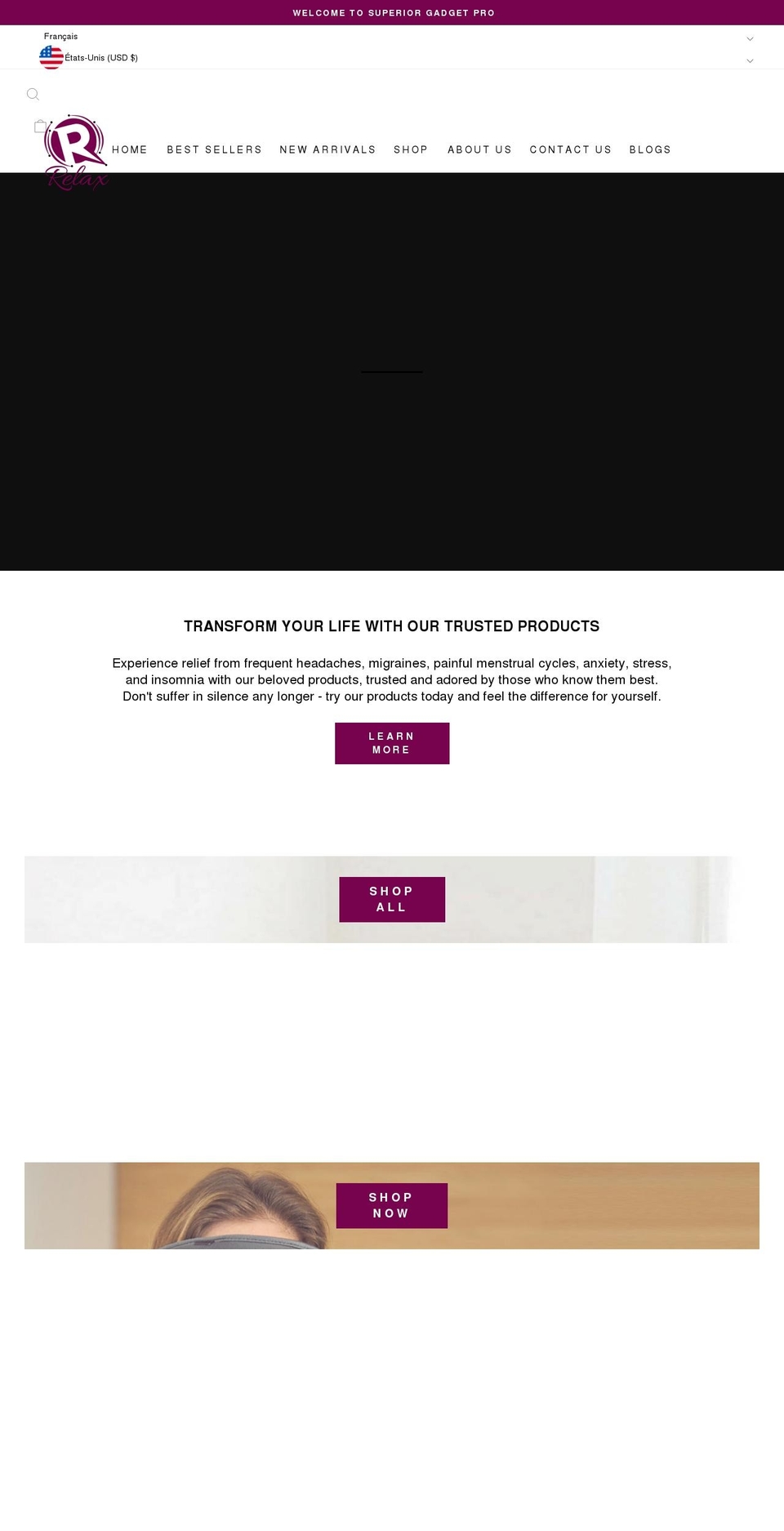 relaxstore.shop shopify website screenshot