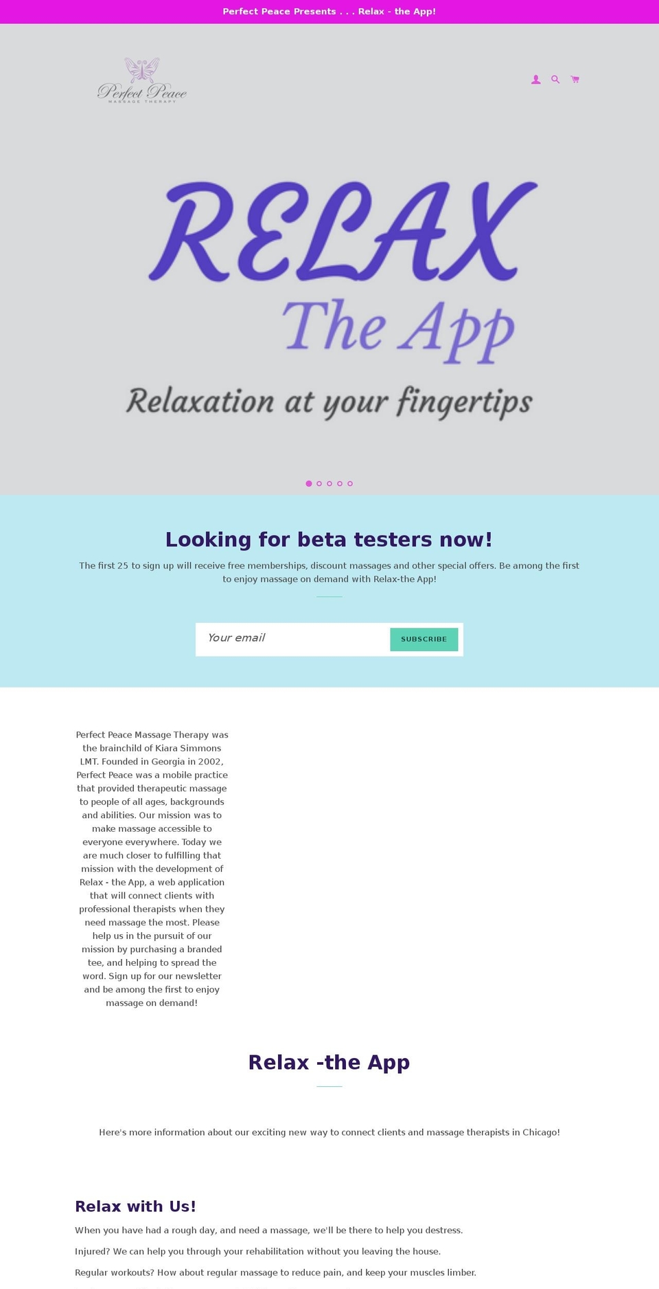 relaxtheapp.com — Shopify storefront screenshot