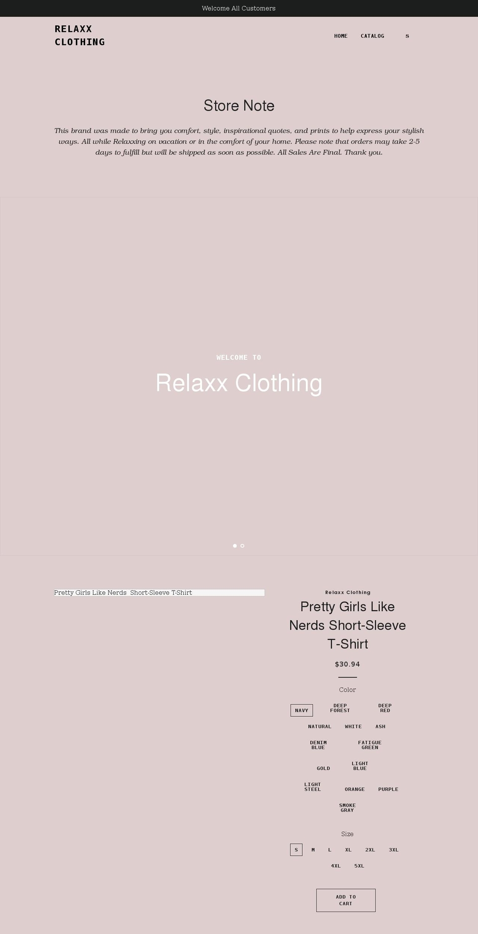 relaxxclothing.com shopify website screenshot