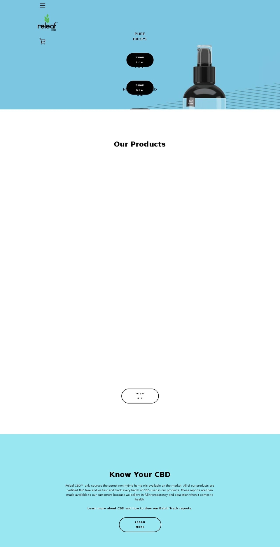 releafcbd.com shopify website screenshot