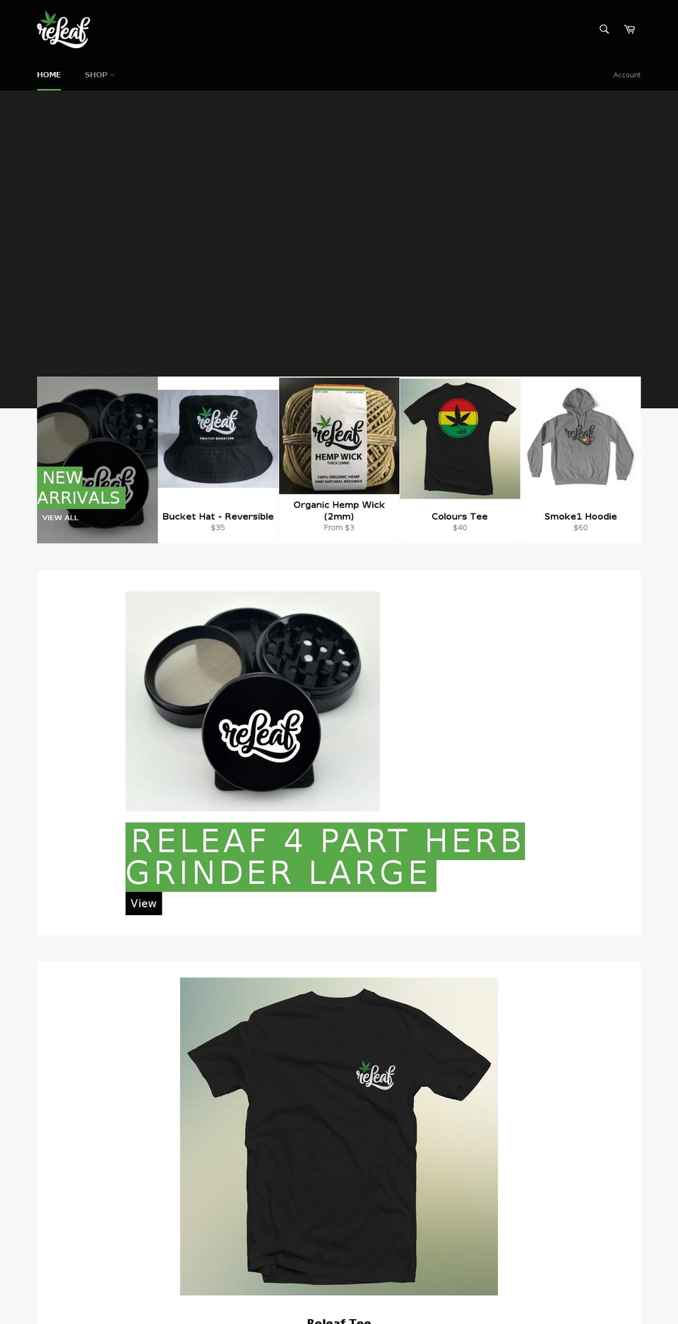 releafclothing.com shopify website screenshot