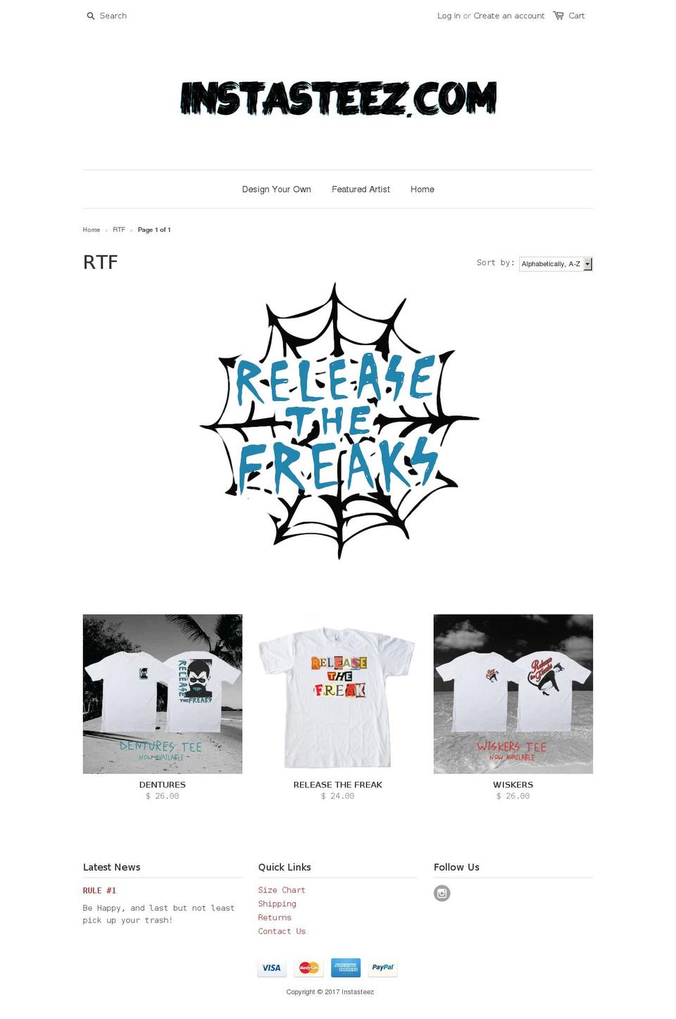 releasethefreak.com shopify website screenshot