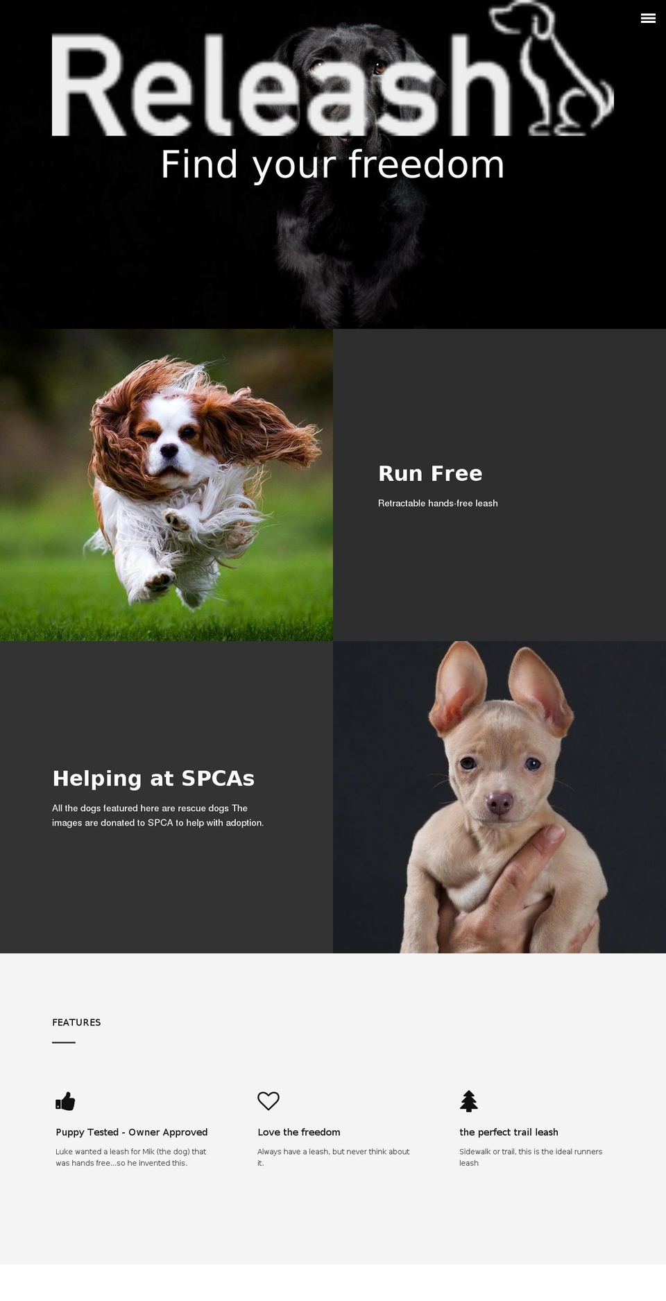 releash.dog shopify website screenshot