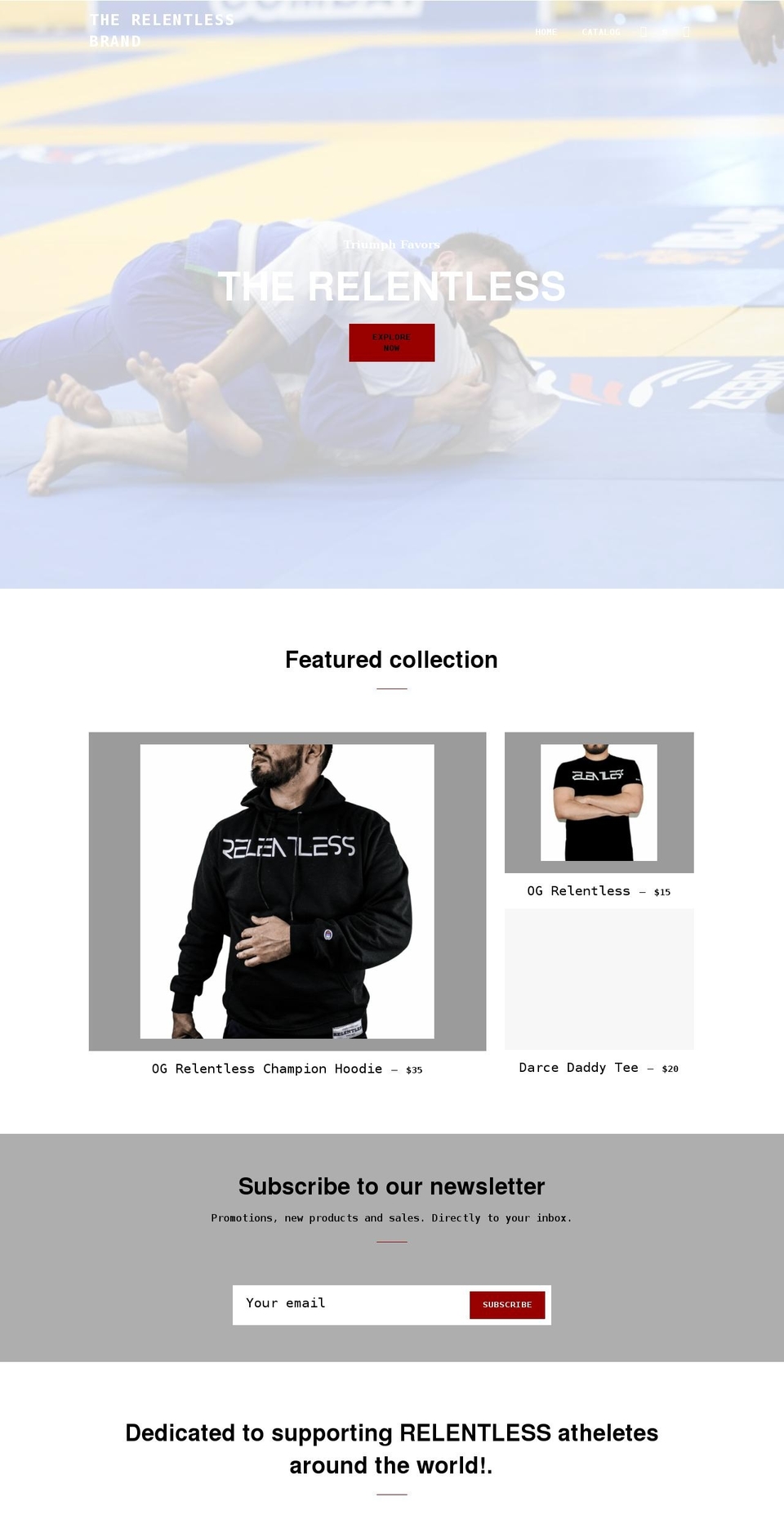 relentless-brand.com shopify website screenshot