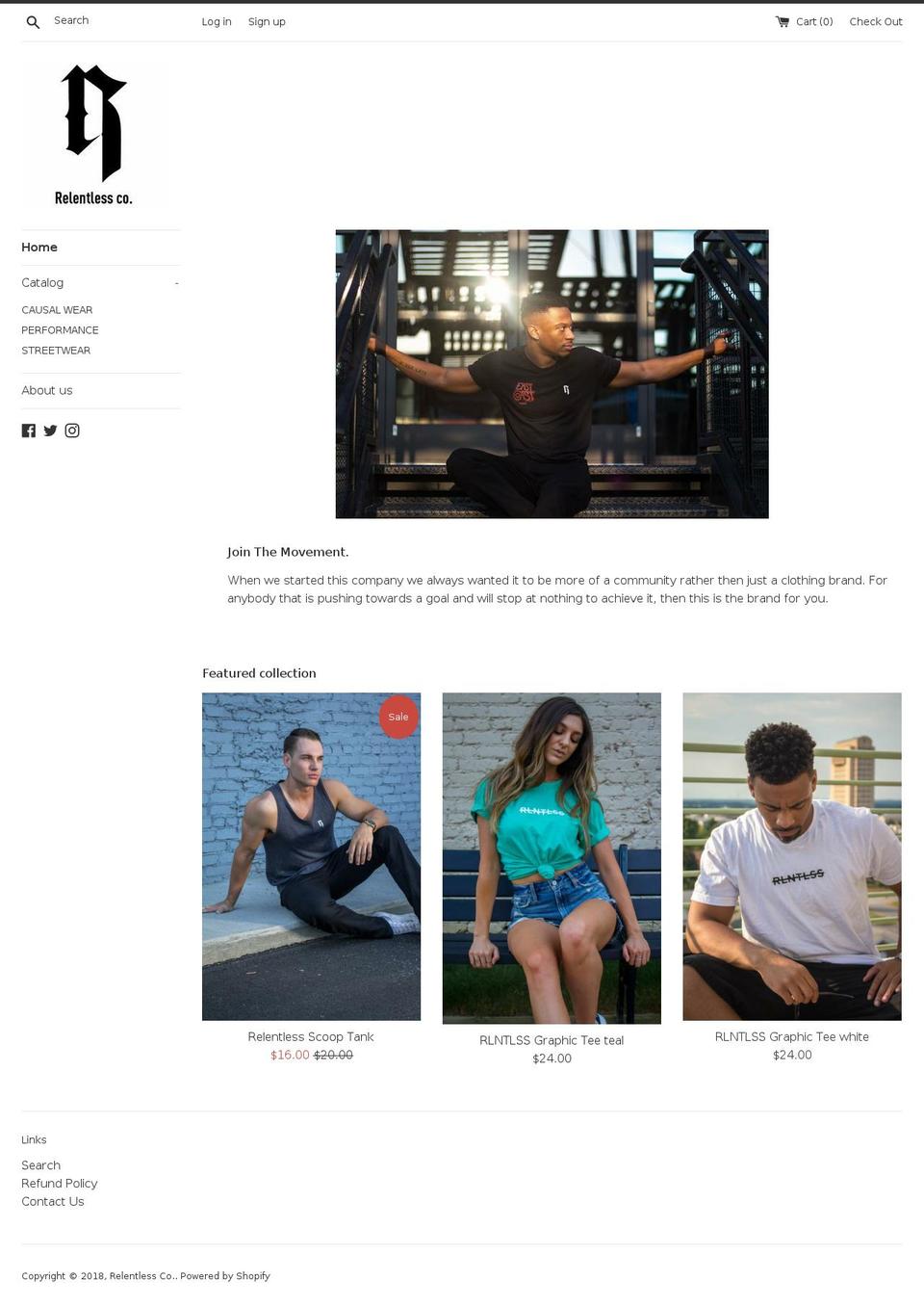 relentlessco.net shopify website screenshot